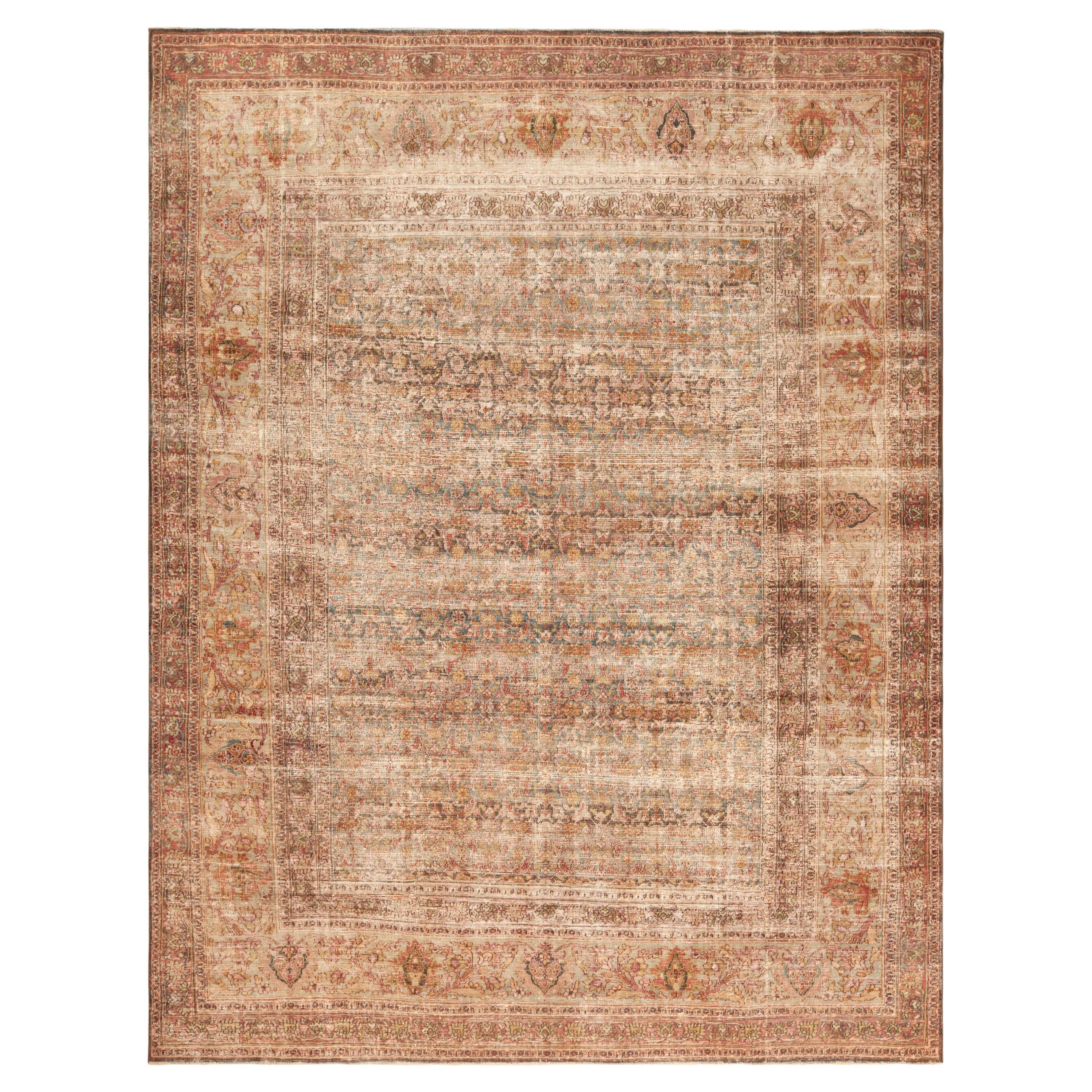 Nazmiyal Collection Antique Persian Khorassan Rug 9 ft 2 in x 12 ft For Sale