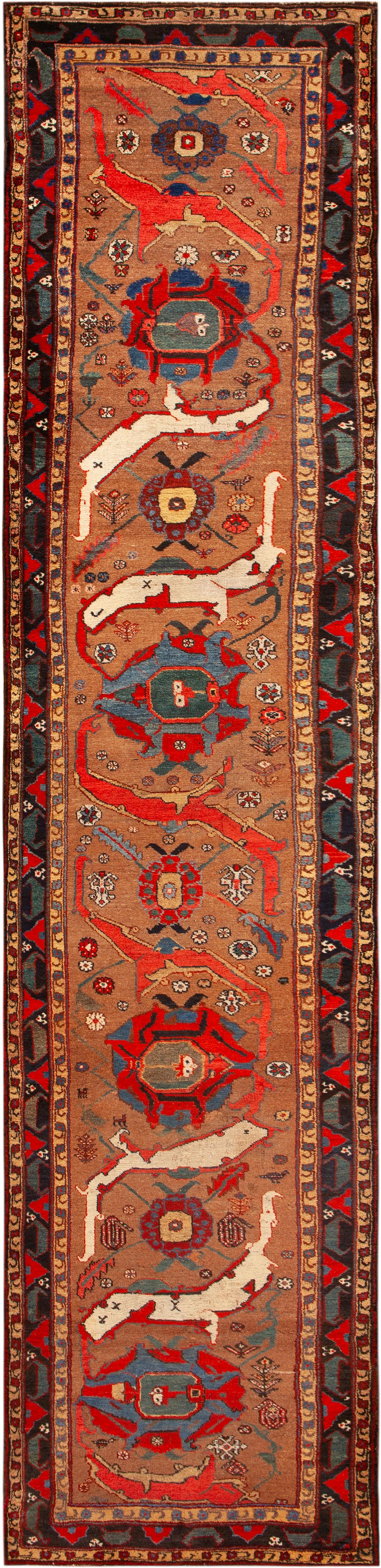 Tribale Collection'S Runner antico persiano curdo Bidjar 2'10