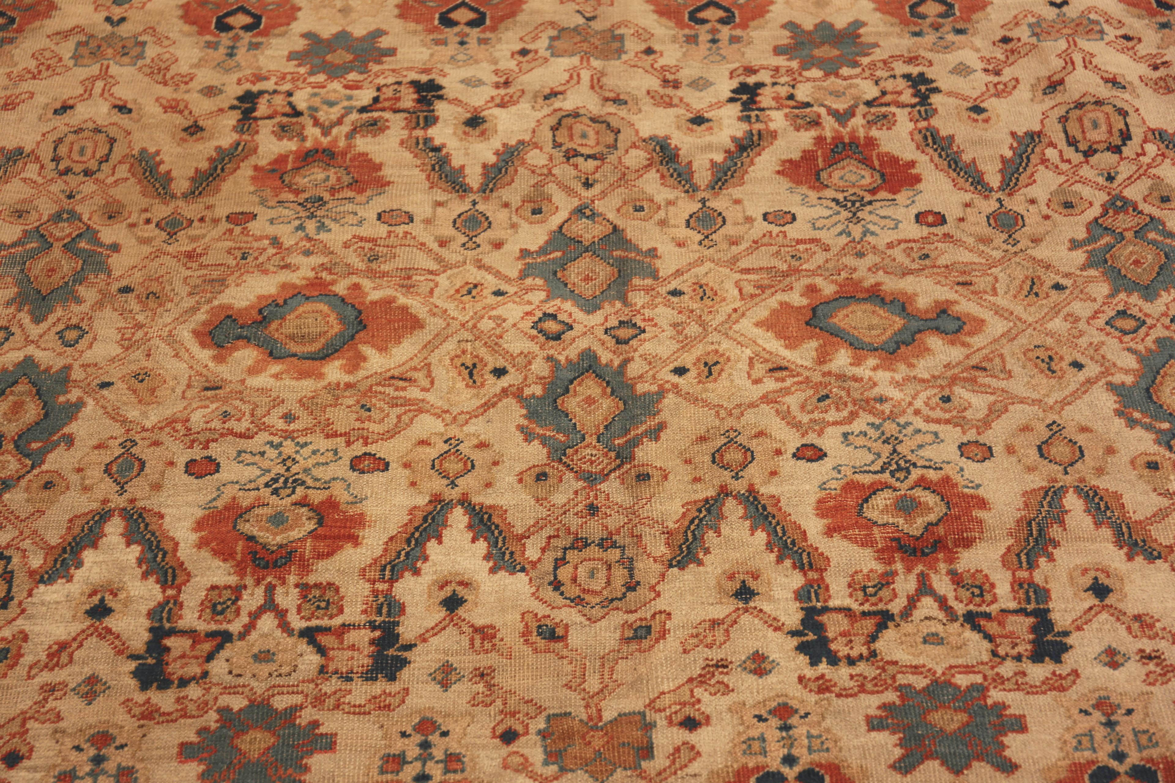 Hand-Knotted  Antique Persian Mahal Rug. 8 ft 9 in x 12 ft 6 in For Sale