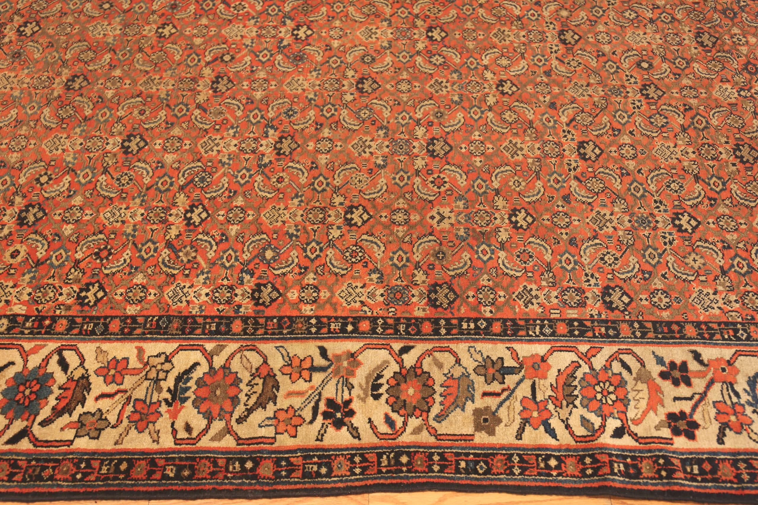 Hand-Knotted Antique Persian Malayer Rug. 7 ft 2 in x 16 ft 9 in  For Sale