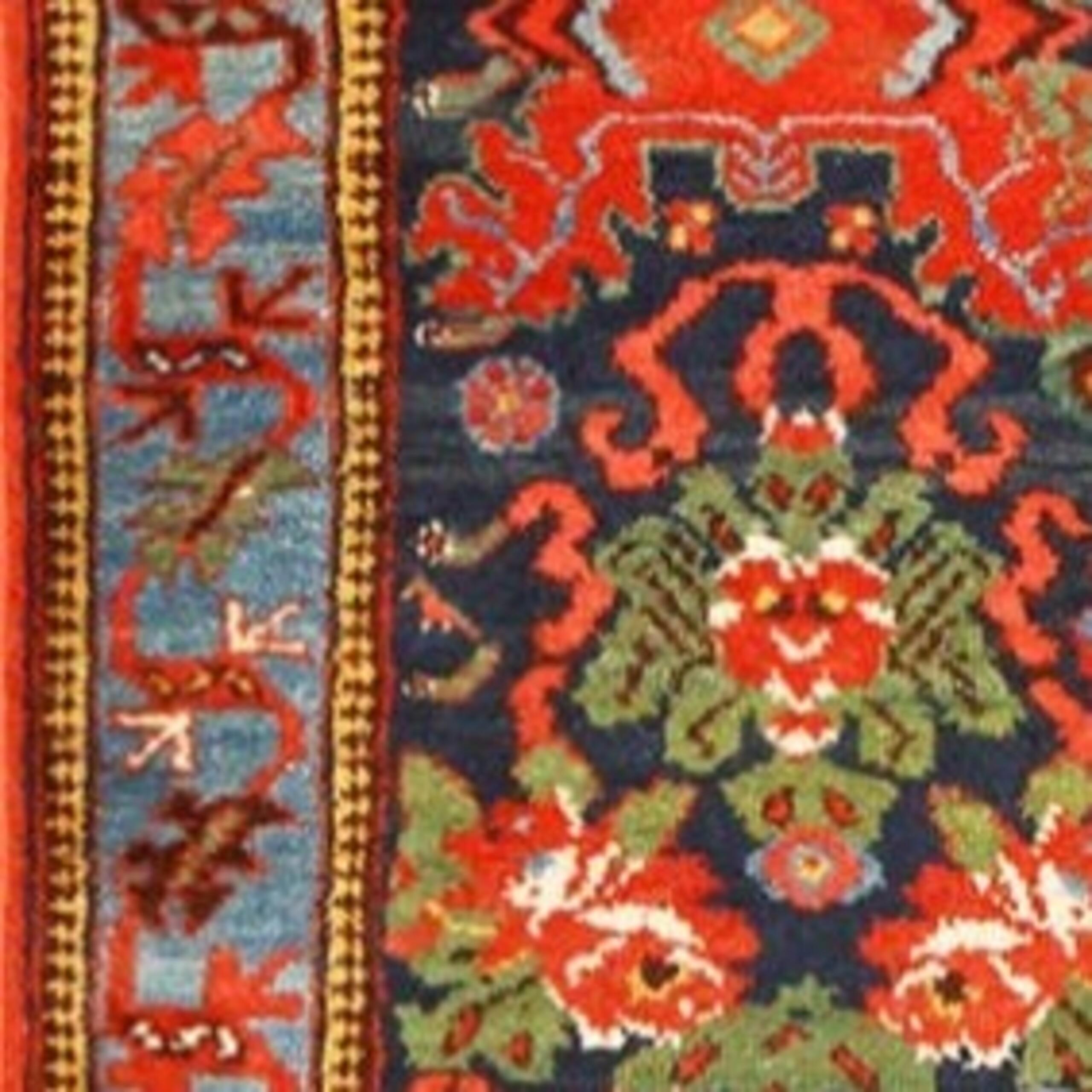 Antiker persischer Malayer-Teppich. Größe: 4 Fuß 2 Zoll x 6 Fuß 3 Zoll (Wolle) im Angebot