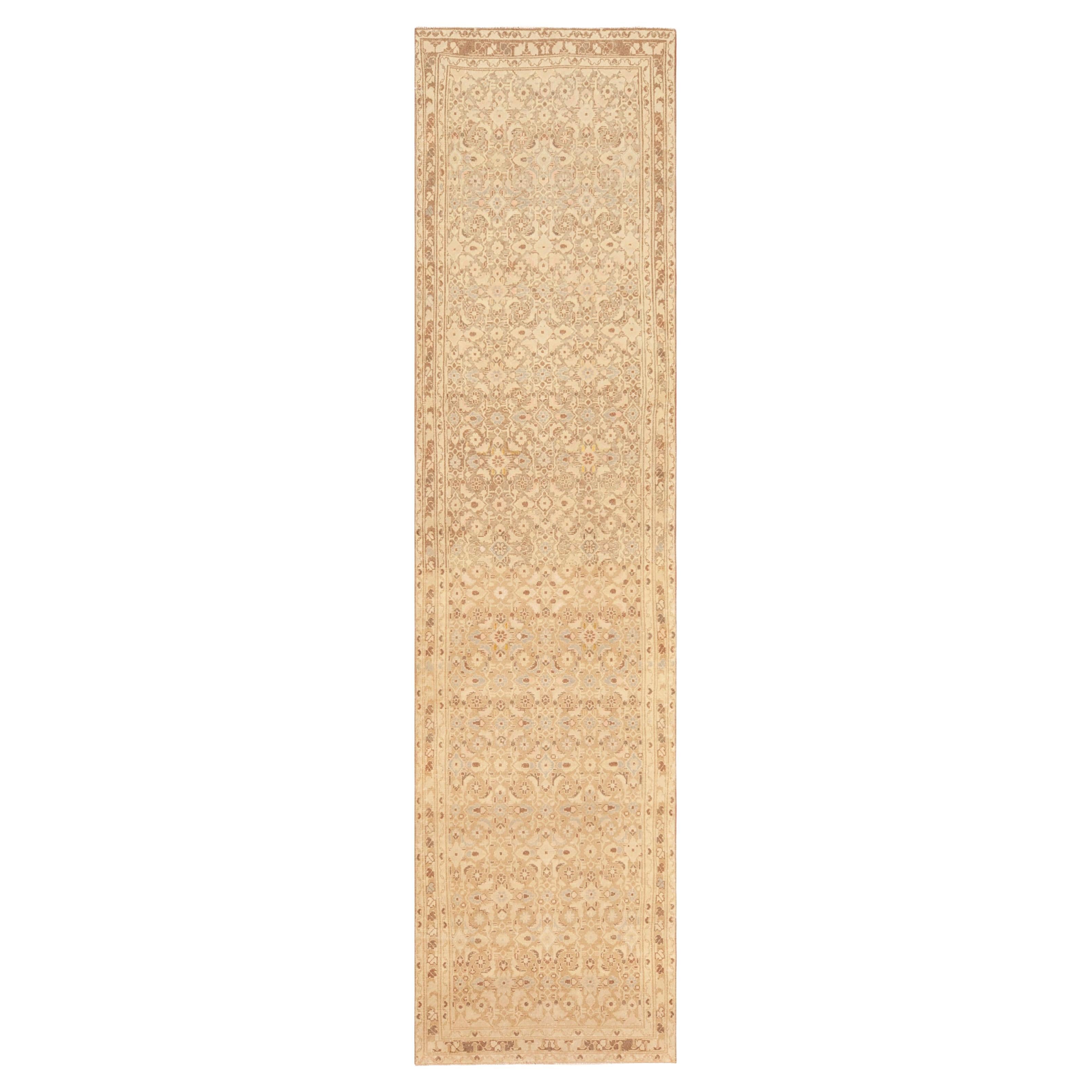 Nazmiyal Collection Antike persische Malayer Läufer Teppich 3 ft 5 in x 13 ft 2 in