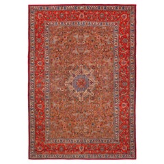Nazmiyal Collection Antique Persian Mashad Wool & Silk Rug 8 ft 1 in x 12 ft