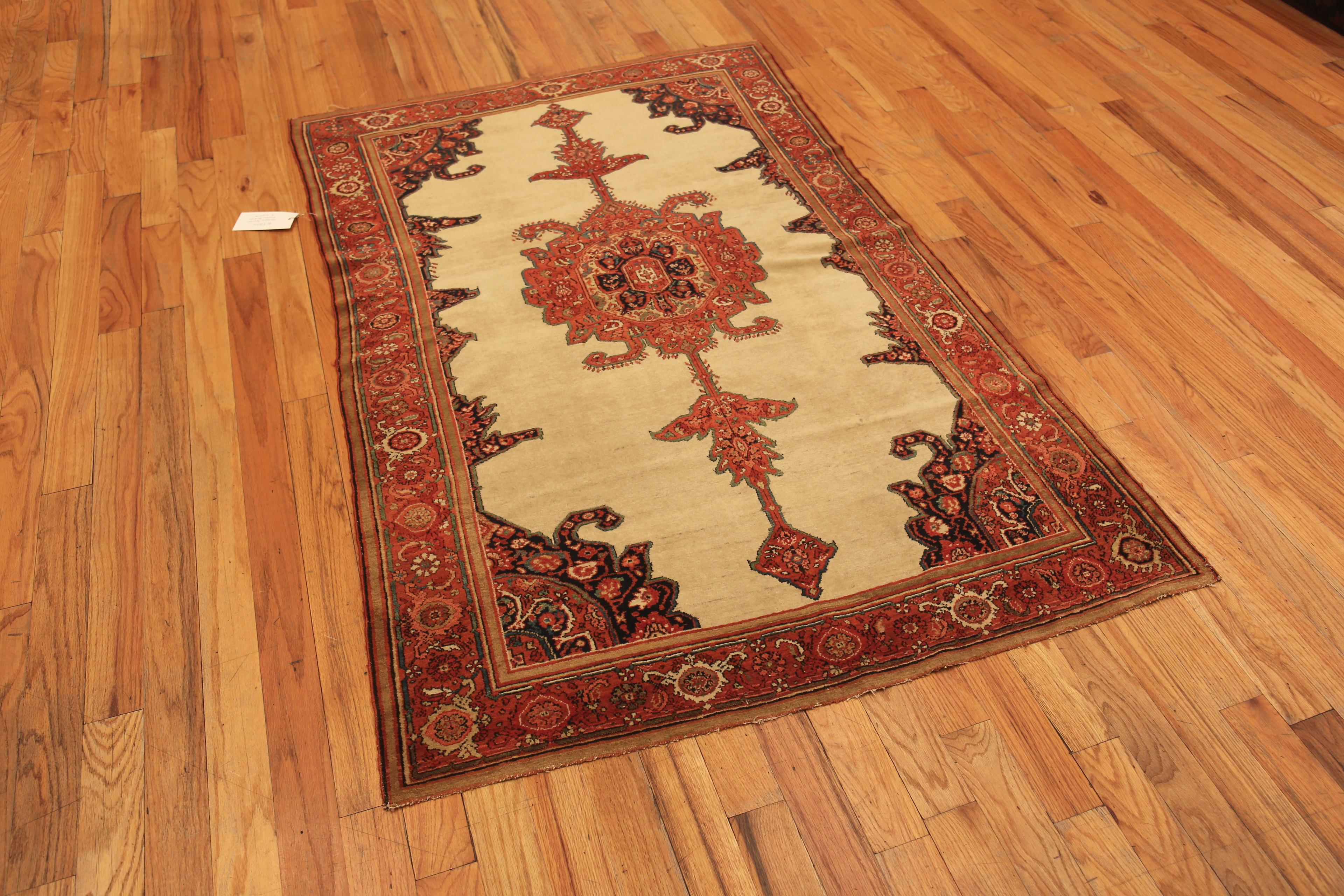 Hand-Knotted Antique Persian Mishan Malayer Rug. 4 ft 2 in x 6 ft 4 in For Sale