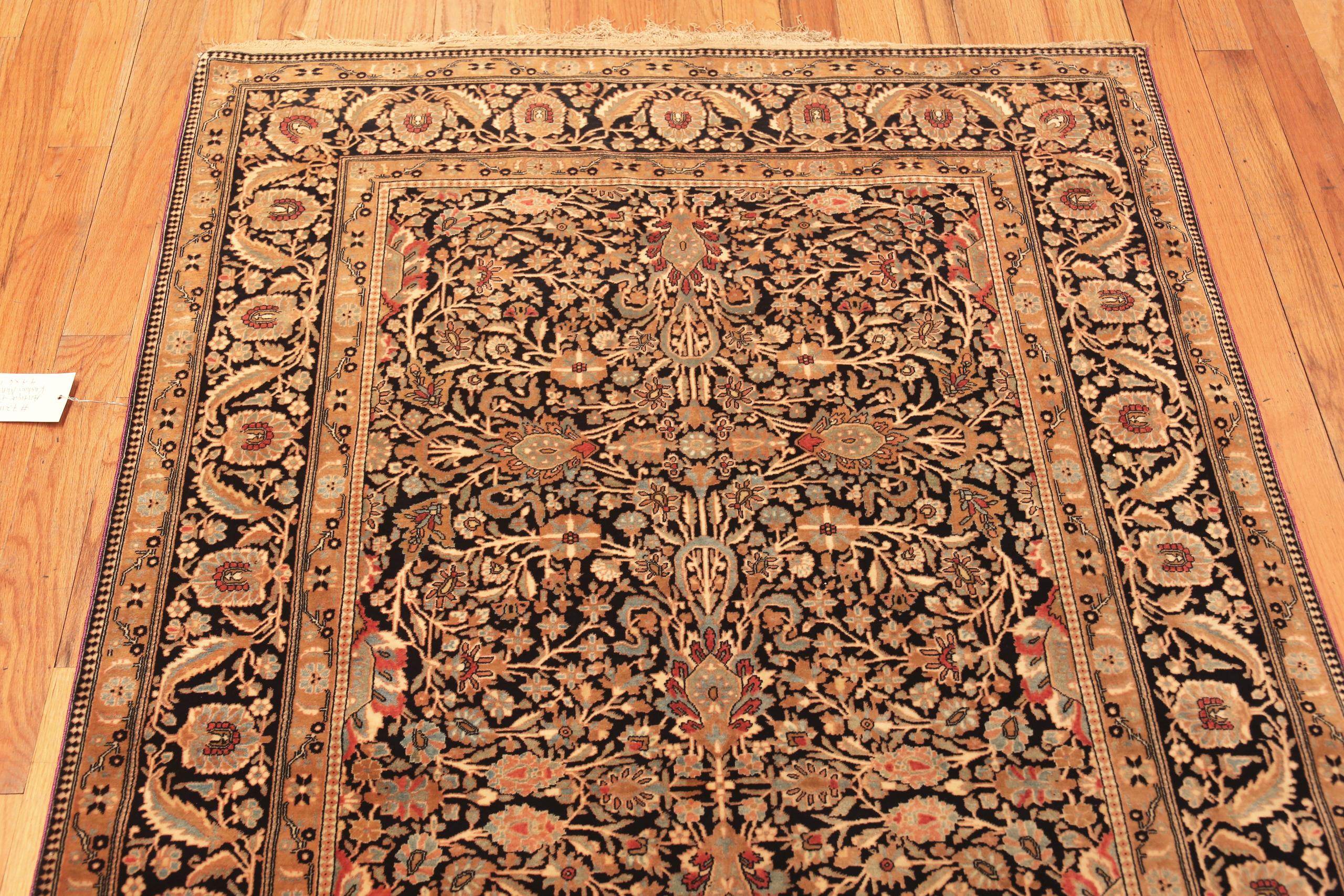 19th Century Antique Persian Mohtasham Kashan Rug. 4 ft 4 in x 6 ft 10 in For Sale