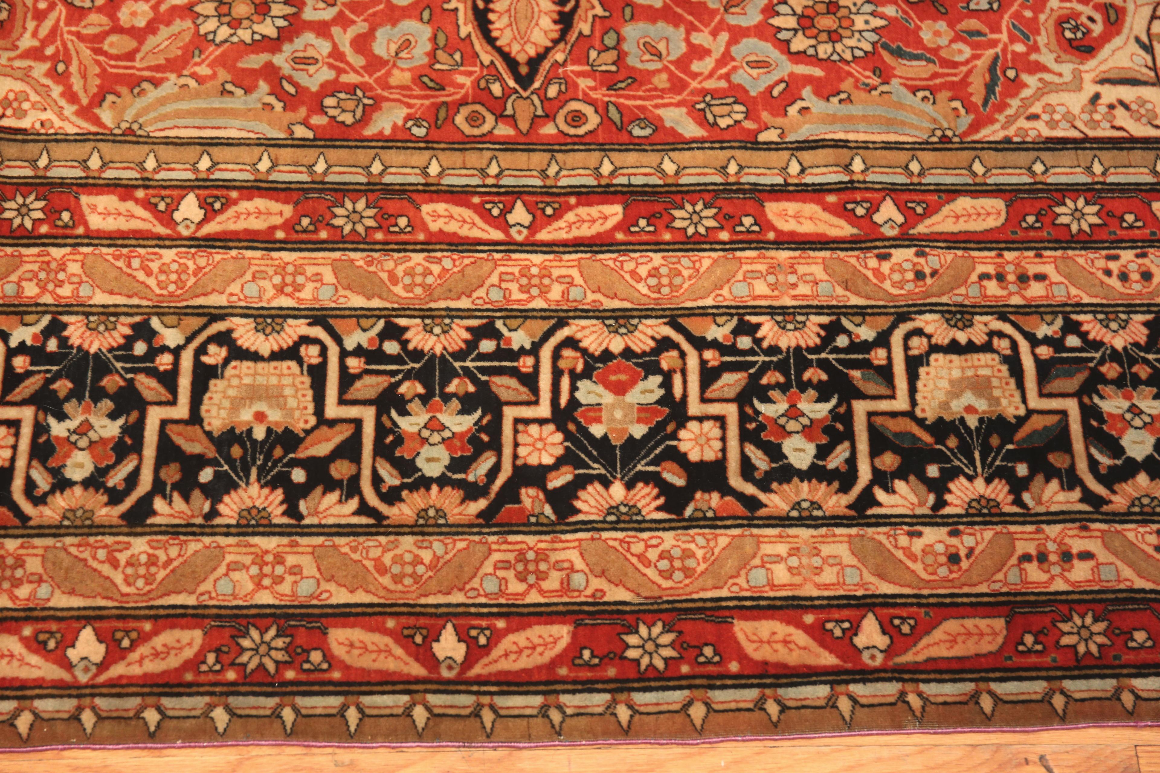 Hand-Knotted Antique Persian Mohtasham Kashan Rug. 8 ft 9 in x 11 ft 2 in For Sale