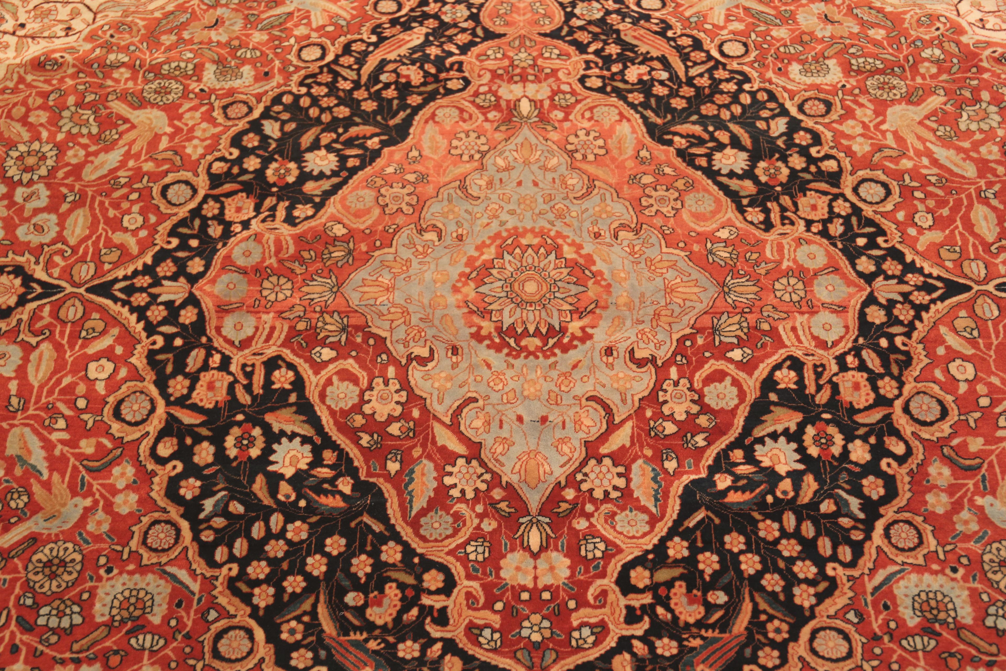 Antique Persian Mohtasham Kashan Rug. 8 ft 9 in x 11 ft 2 in In Good Condition For Sale In New York, NY