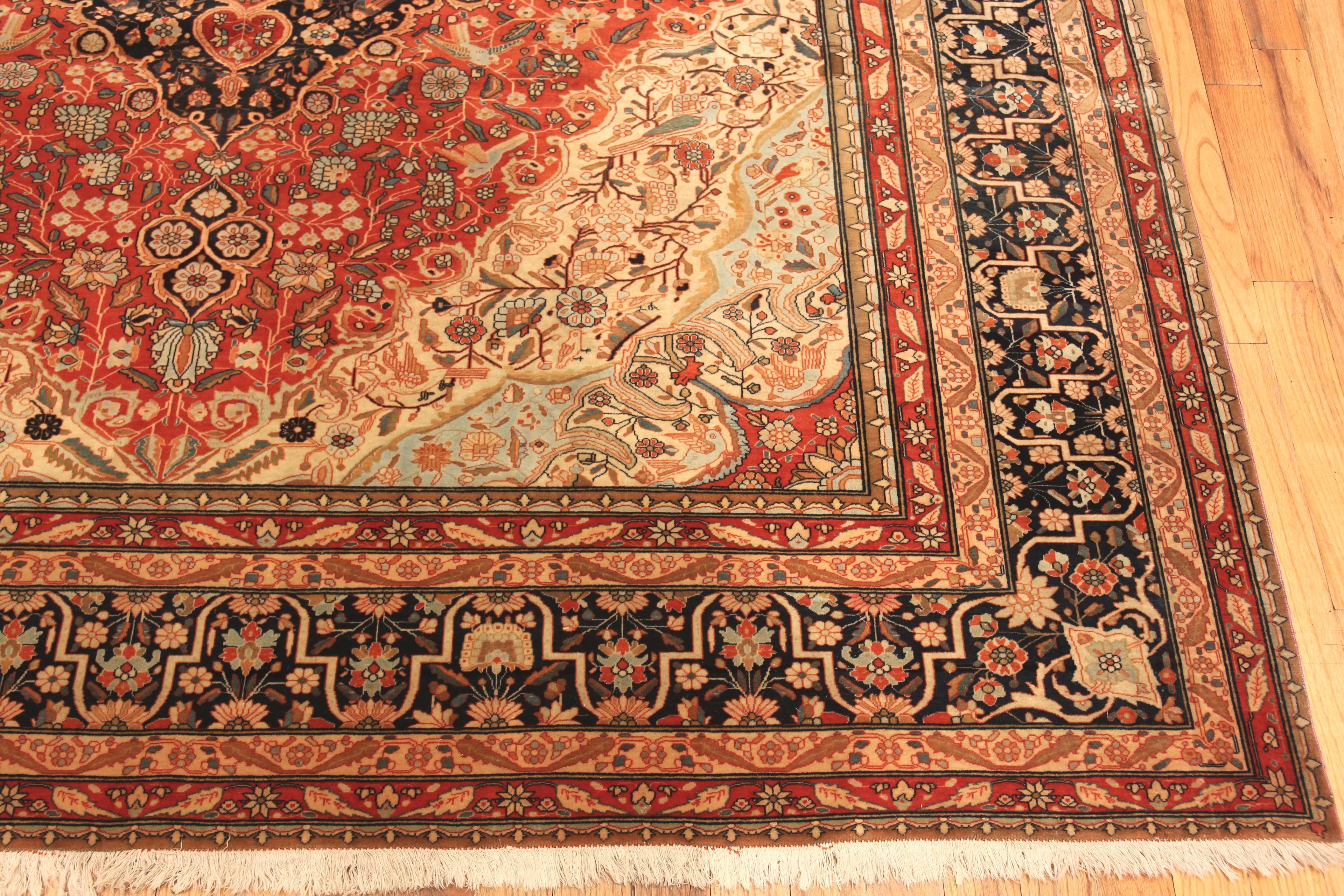 19th Century Antique Persian Mohtasham Kashan Rug. 8 ft 9 in x 11 ft 2 in For Sale
