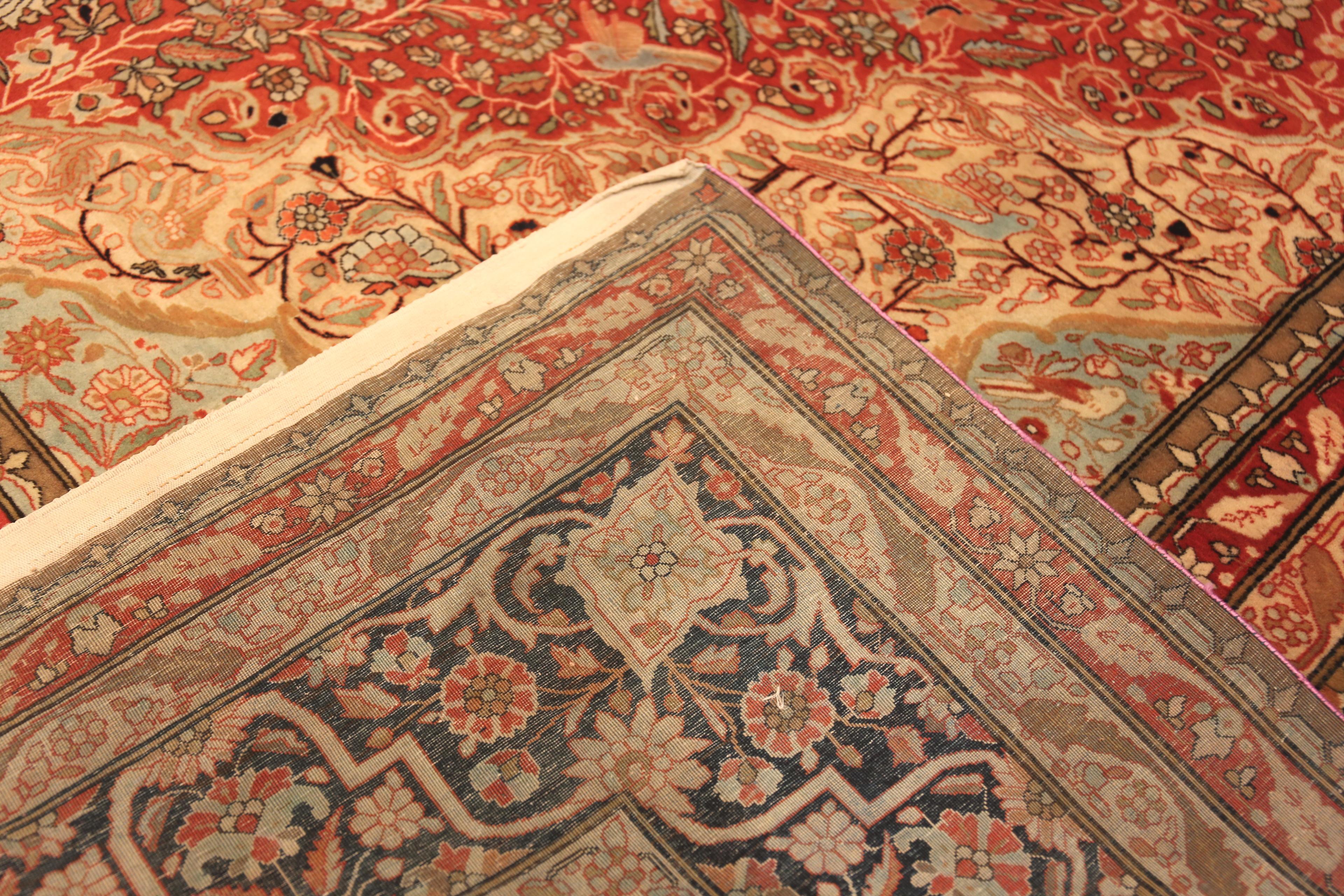 XIXe siècle Tapis persan ancien Mohtasham Kashan. 8 pieds 9 po. x 11 pieds 2 po. en vente