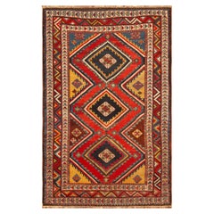Nazmiyal Collection Antike persische Qashqai Stammes-Teppich 4 ft x 6 ft 3 in