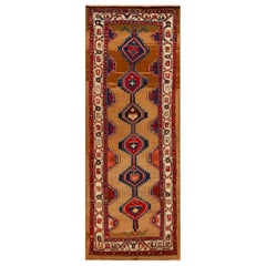 Nazmiyal Collection Antike persische Serab Läufer Diamant 3 ft 6 in x 9 ft 7 in