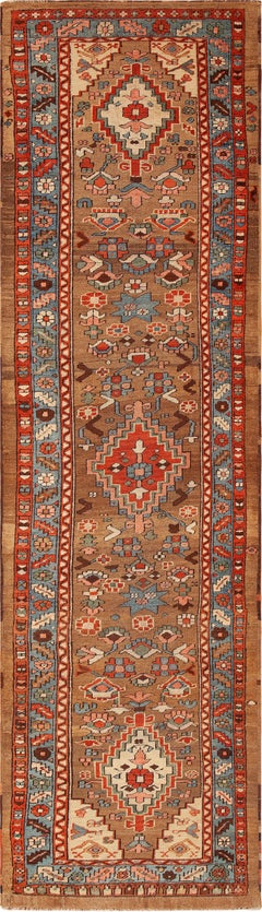 Nazmiyal Collection Antique Persian Serab Runner Rug 3 ft 5 in x 12 ft
