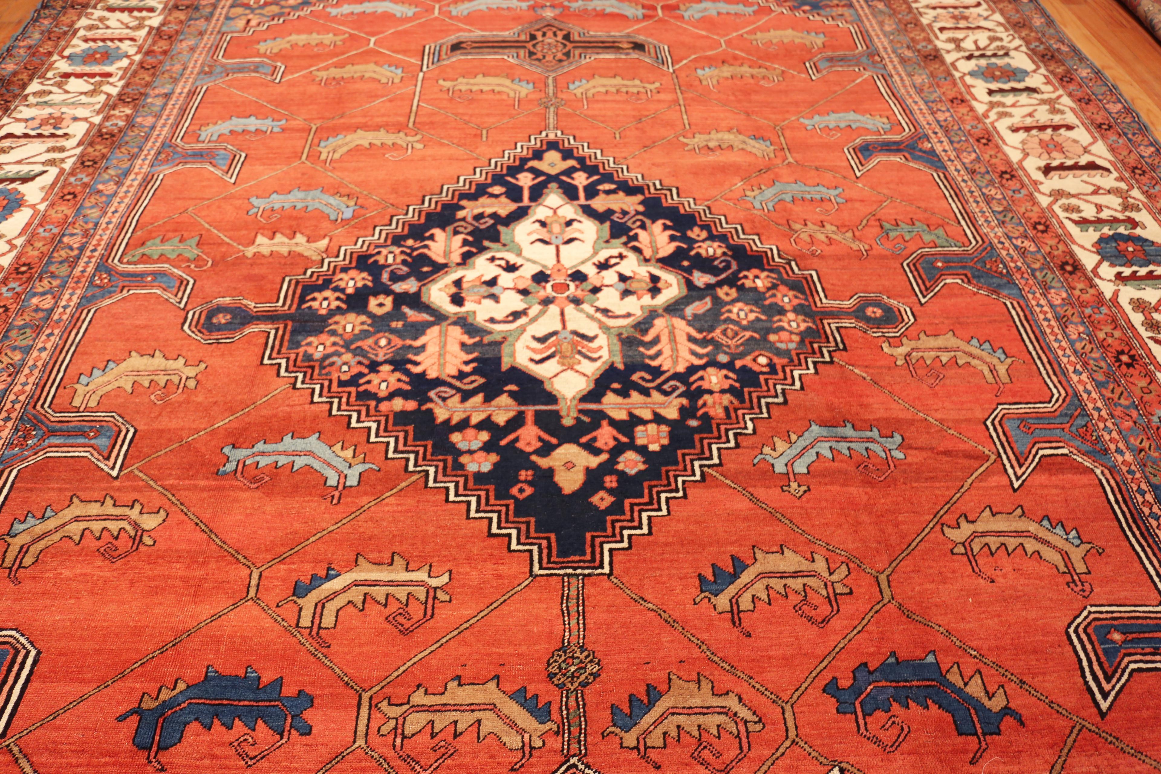 Heriz Serapi Tappeto Nazmiyal Collection Antique Persian Serapi 11 ft 10 in x 18 ft in vendita