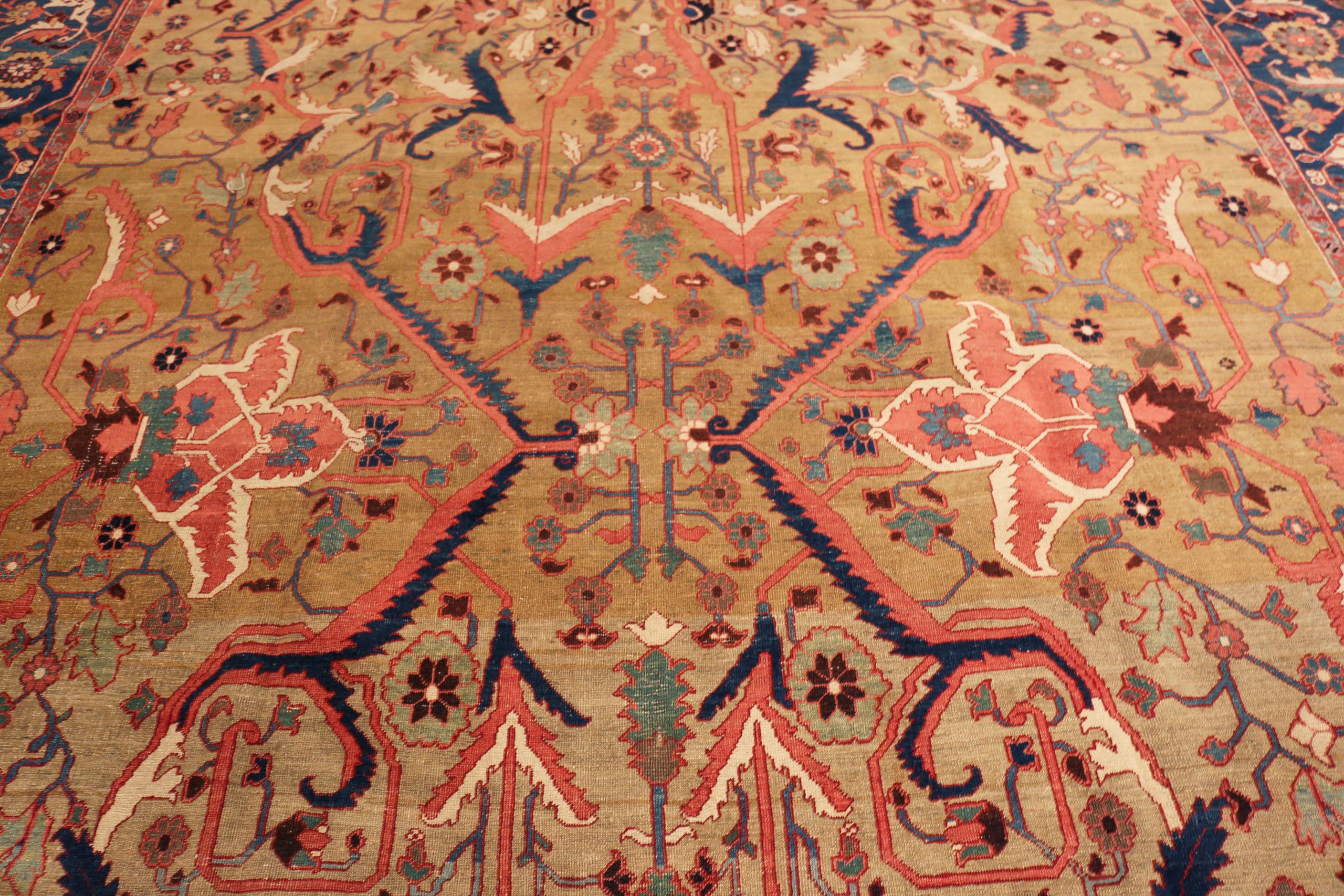 Heriz Serapi Tappeto Nazmiyal Collection Antique Persian Serapi 11 ft 10 in x 18 ft in vendita