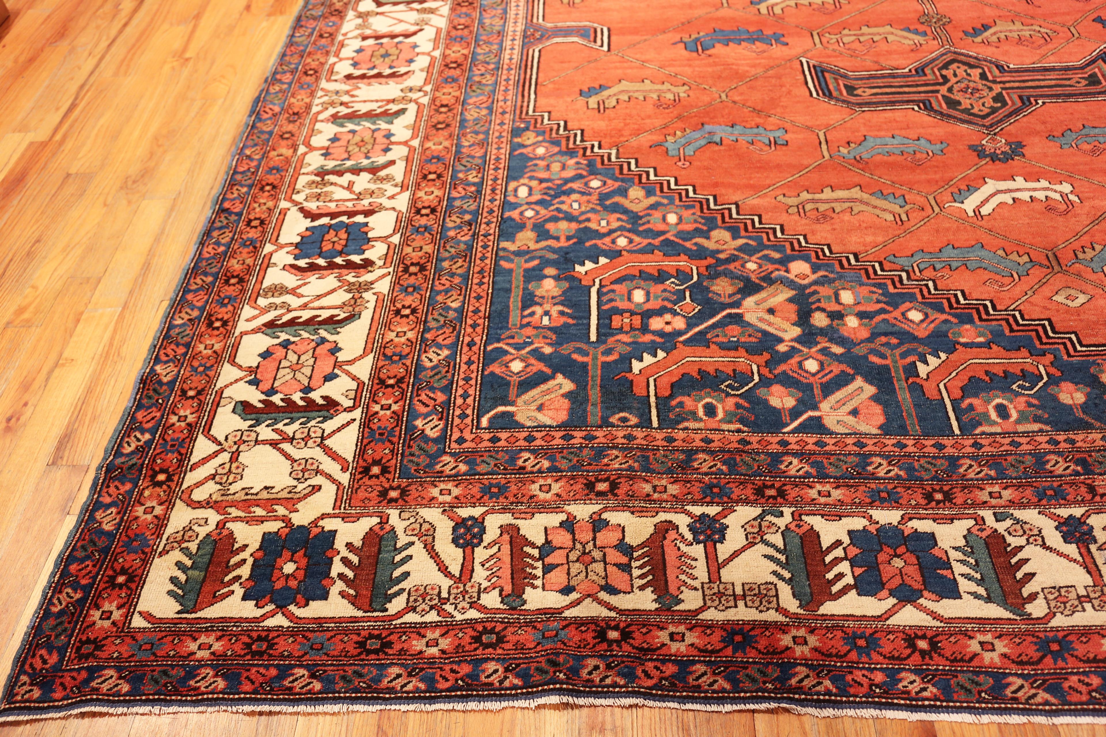 Annodato a mano Tappeto Nazmiyal Collection Antique Persian Serapi 11 ft 10 in x 18 ft in vendita