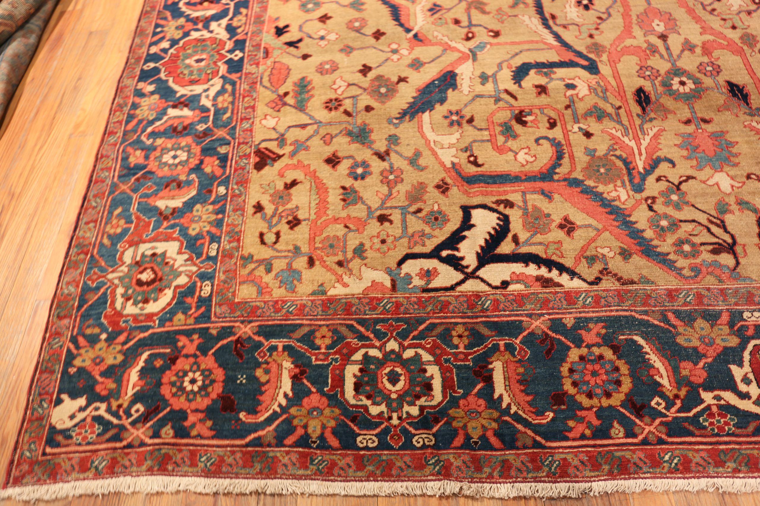 Annodato a mano Tappeto Nazmiyal Collection Antique Persian Serapi 11 ft 10 in x 18 ft in vendita