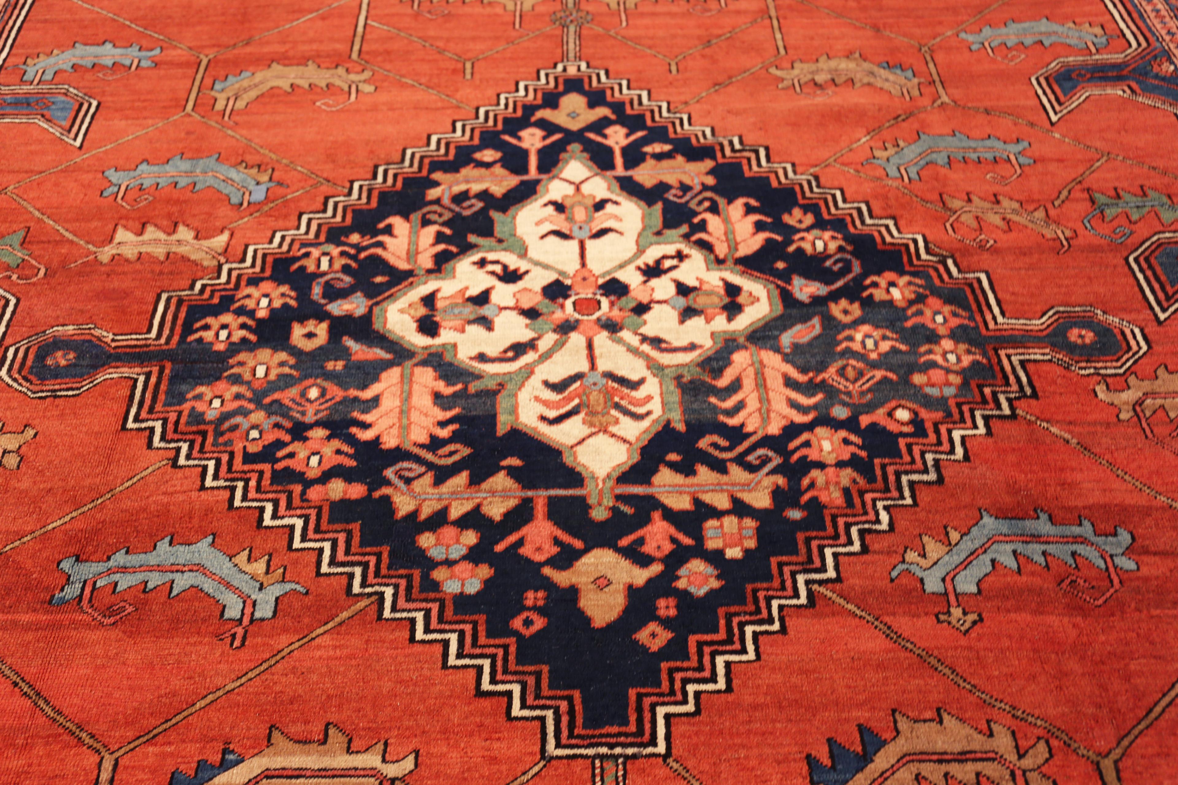 XX secolo Tappeto Nazmiyal Collection Antique Persian Serapi 11 ft 10 in x 18 ft in vendita