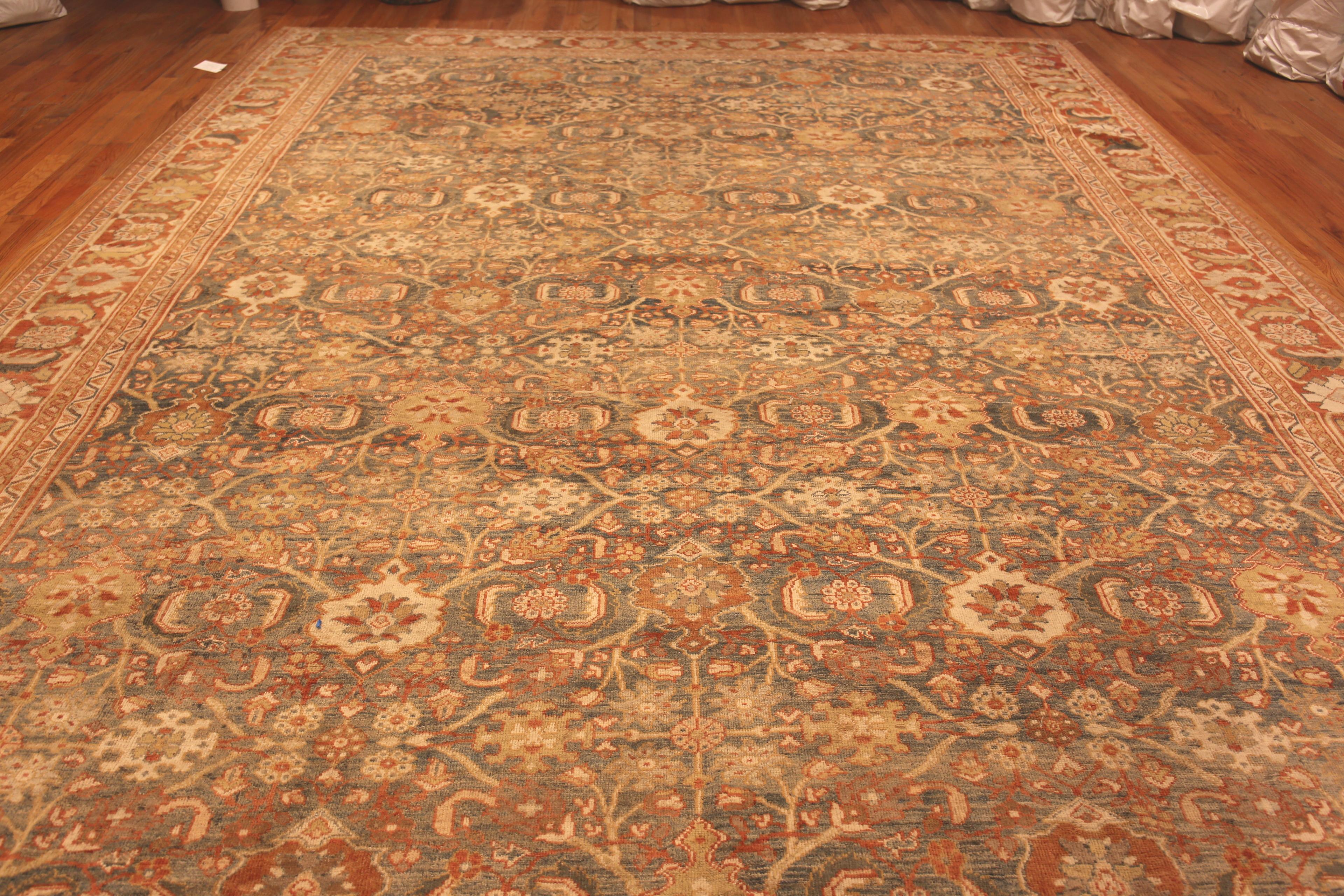 Oversized Antique Persian Sultanabad Rug, Country of Origin: Persian Rugs. Circa date: 1900. Size: 11 ft 10 in x 21 ft 4 in (3.61 m x 6.5 m)