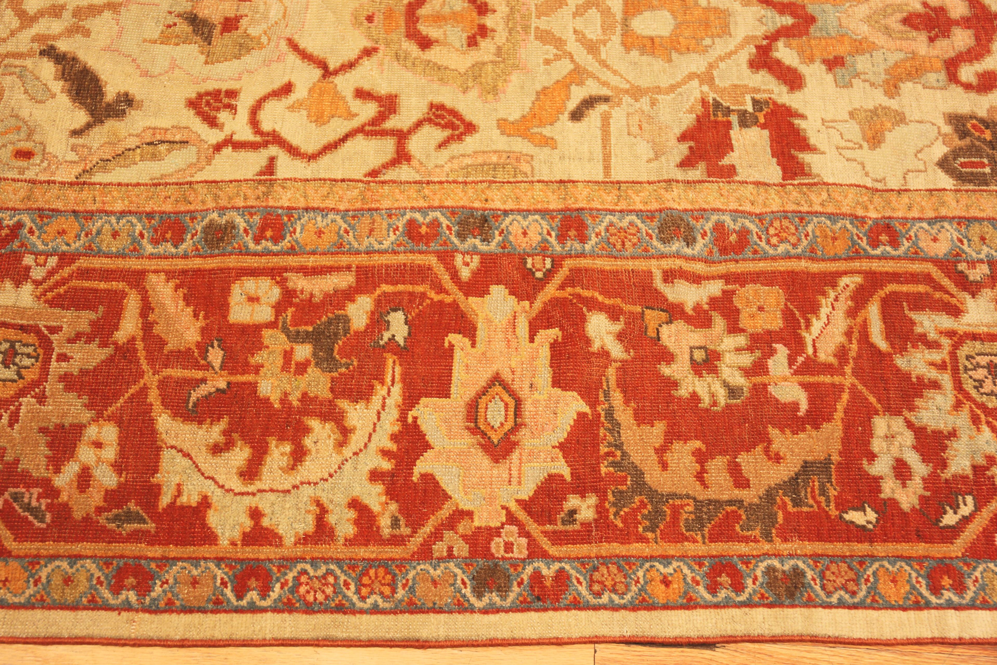 Hand-Knotted Antique Persian Sultanabad Rug. 11 ft 3 in x 13 ft 7 in For Sale