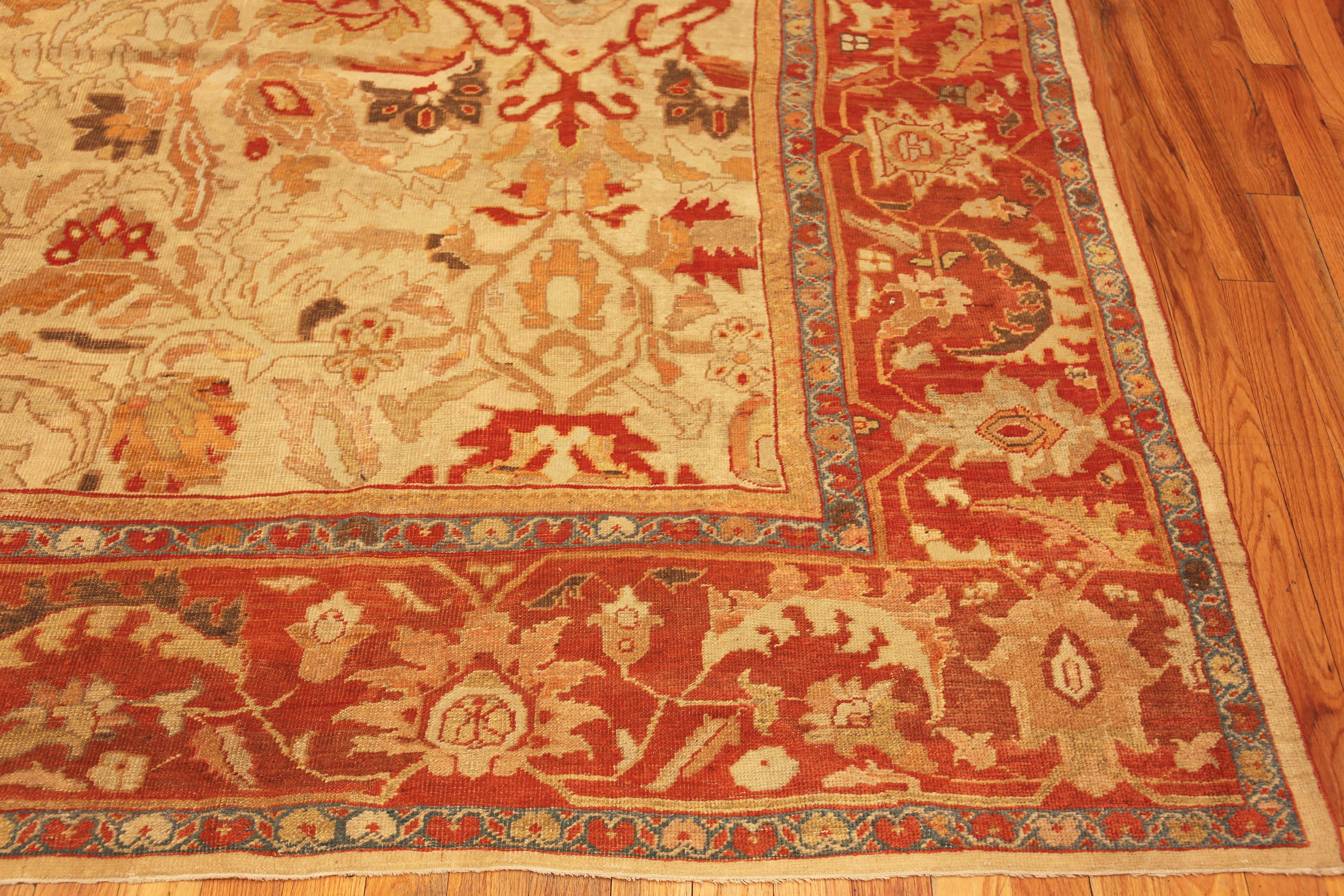 Antiker persischer Sultanabad-Teppich aus Sultanabad. 11 ft 3 in x 13 ft 7 in (Handgeknüpft) im Angebot