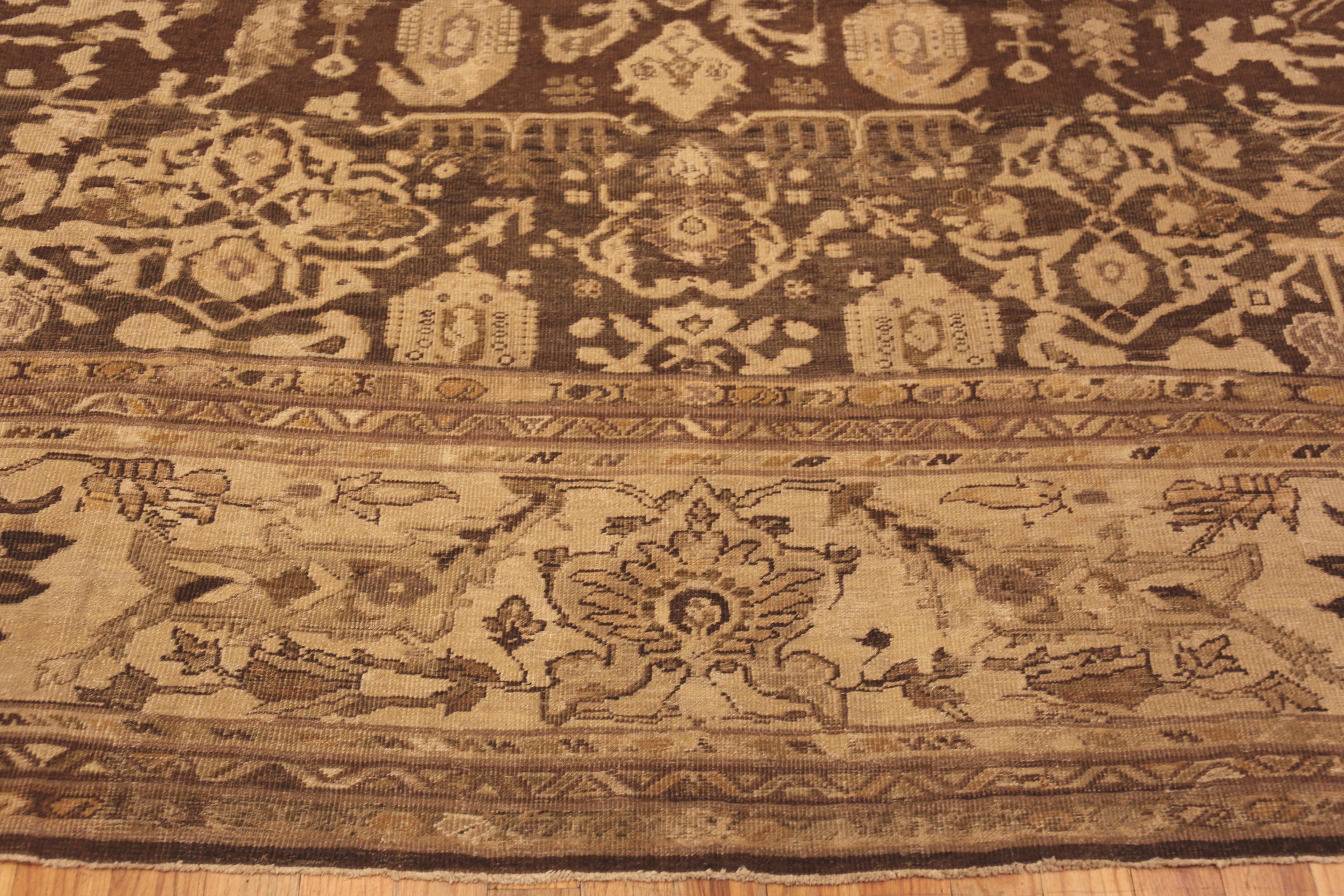 Hand-Knotted Antique Persian Sultanabad Rug. Size: 10 ft 1in x 16 ft 5 in For Sale
