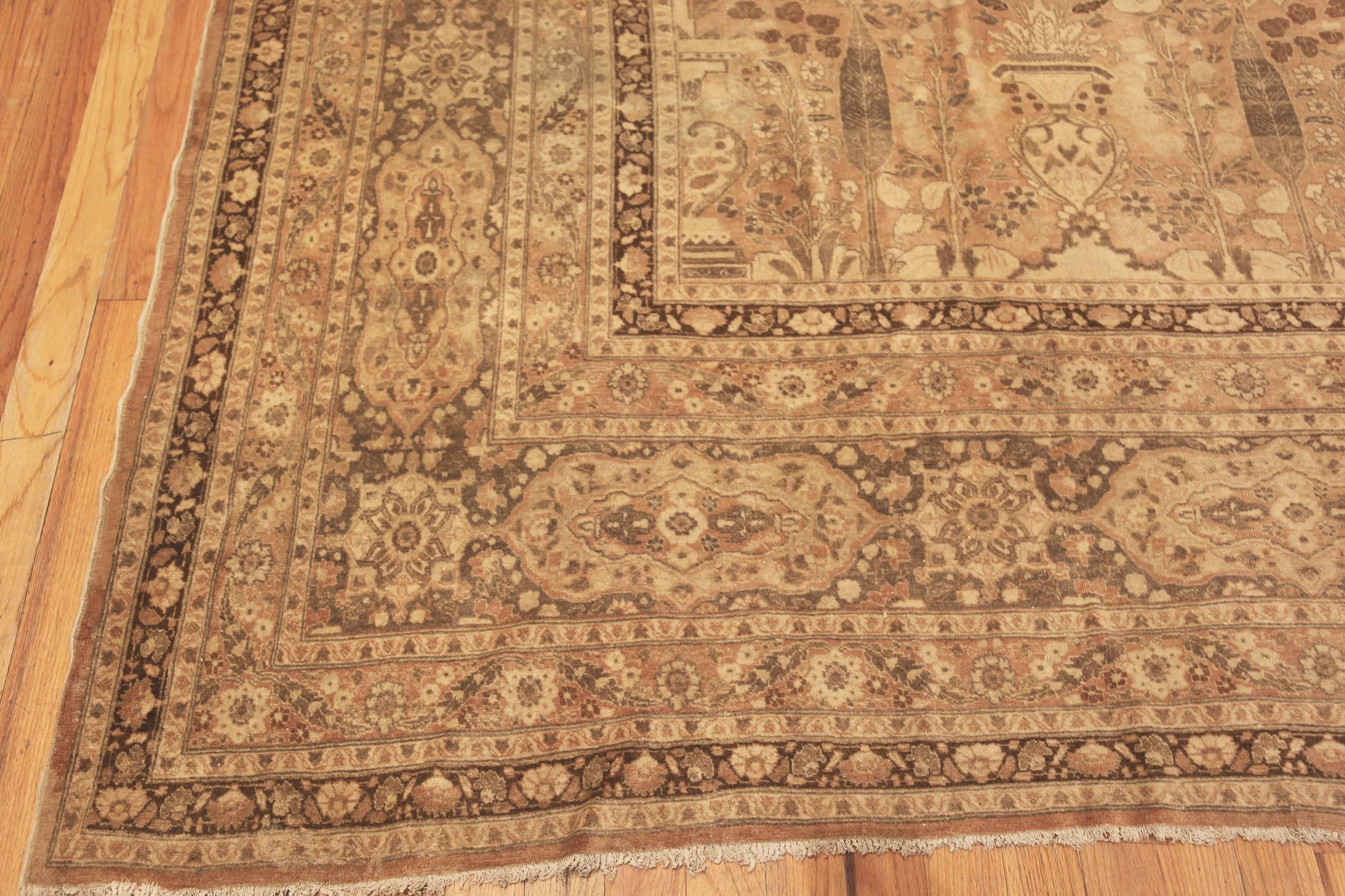 Persiano Tappeto antico persiano Tabriz Abrash. 11 ft 7 in x 16 ft 8 in in vendita