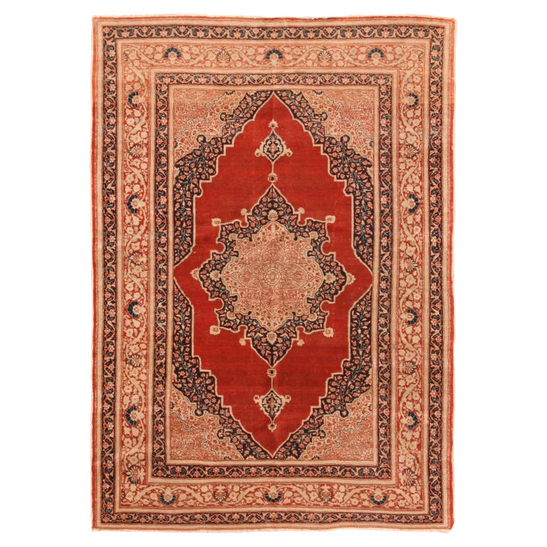 Nazmiyal Collection Antique Persian Tabriz Haji Jalili Area Rug 4'1" x