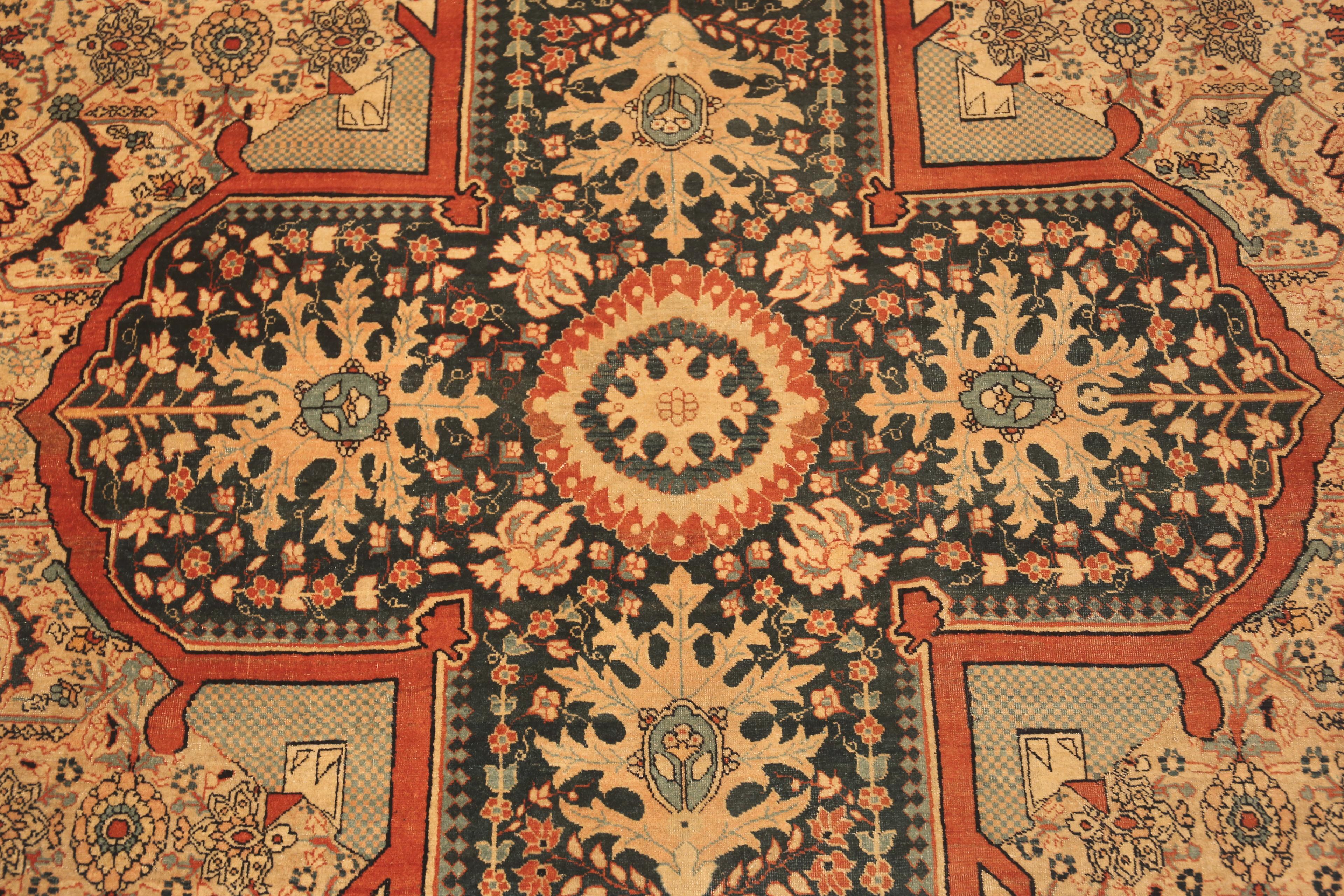 Antiker persischer Täbris Haji Jalili-Teppich aus Haji Jalili. 9 ft 6 inx 15 ft 4in (19. Jahrhundert) im Angebot