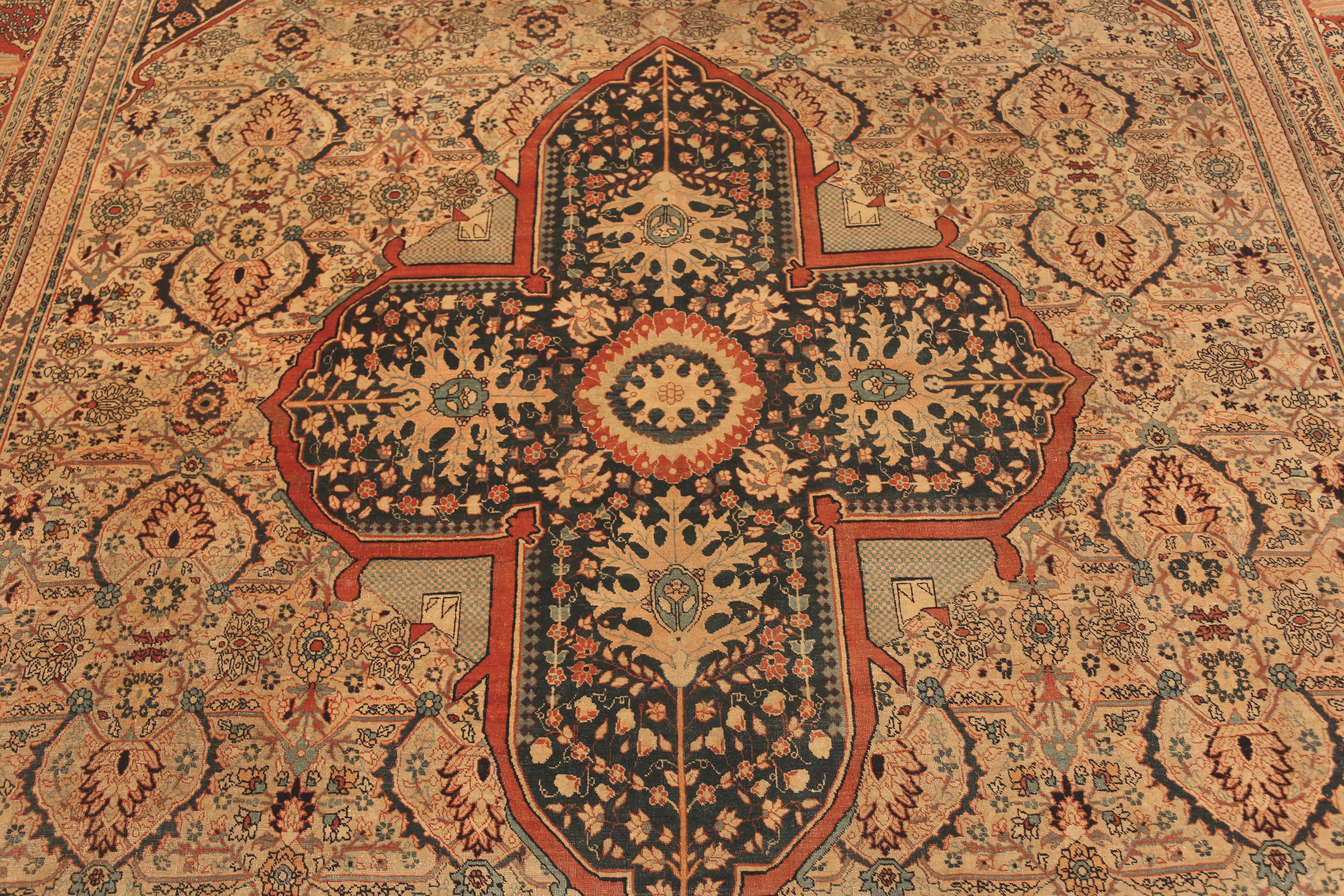 Antiker persischer Täbris Haji Jalili-Teppich aus Haji Jalili. 9 ft 6 inx 15 ft 4in (Wolle) im Angebot
