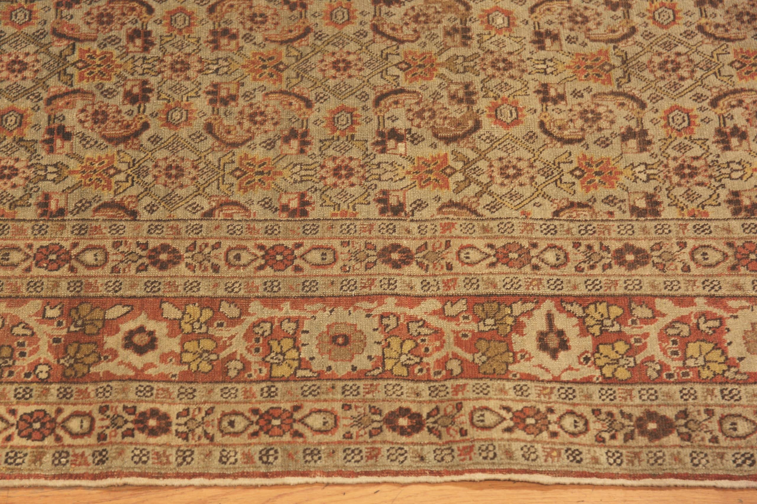 Beautiful Fine Small Size Antique Persian Tabriz Herati Rug, Country of Origin: Persia, Circa Date: 1900. Size: 4 ft 2 in x 5 ft 9 in (1.27 m x 1.75 m)
