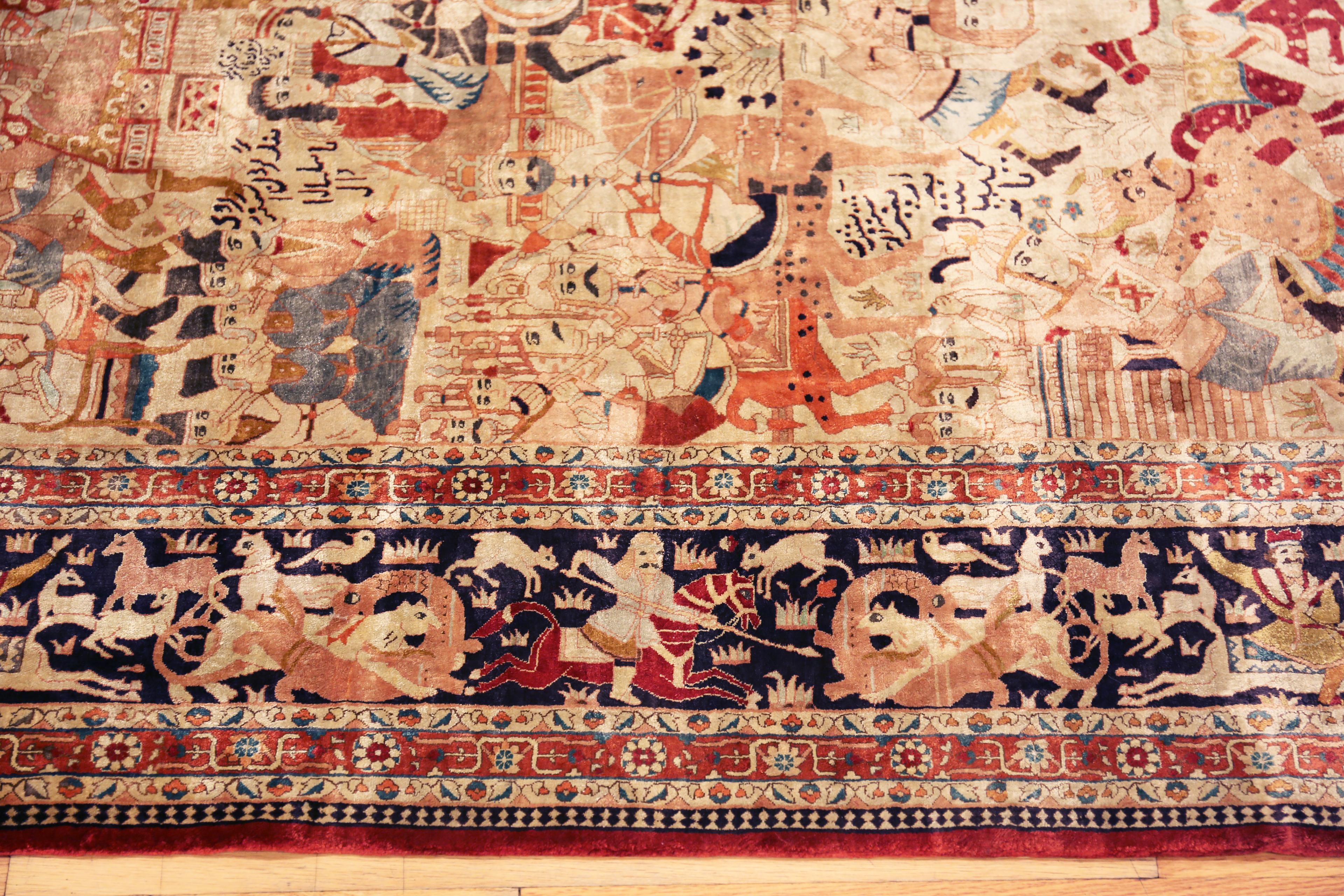 Nazmiyal Collection Antique Persian Tabriz Rug 4 ft x 6 ft (Wolle) im Angebot