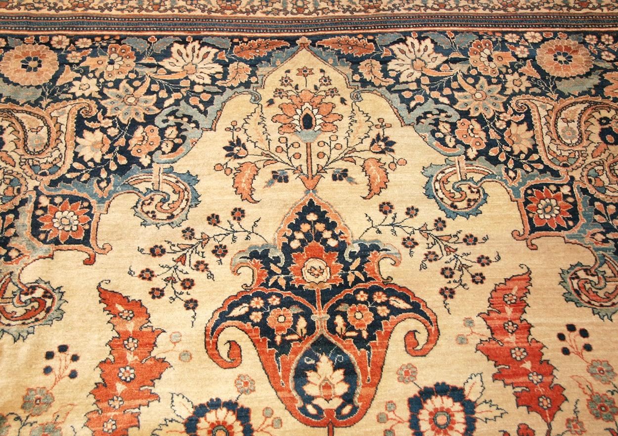 Antique Persian Tabriz Rug, Country of Origin: Persia, Circa: Early 20th Century – Size: 10 ft x 15 ft 3 in (3.05 m x 4.65 m)

Here is an exceptionally woven and deeply impressive antique Oriental rug – an antique Tabriz carpet that was woven in