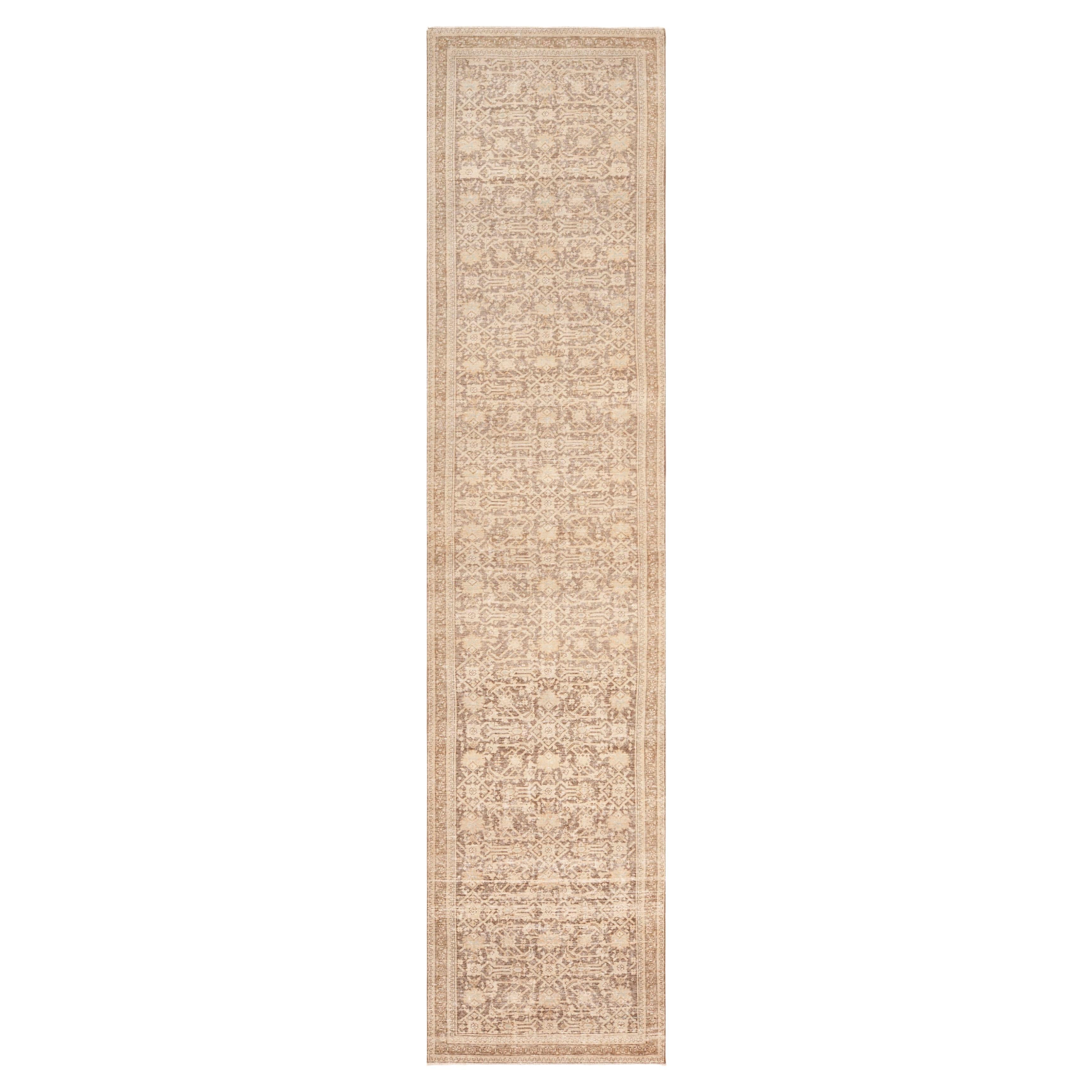Nazmiyal Collection Antike persische Tabriz Läufer Teppich 3 ft 3 in x 14 ft 5 in