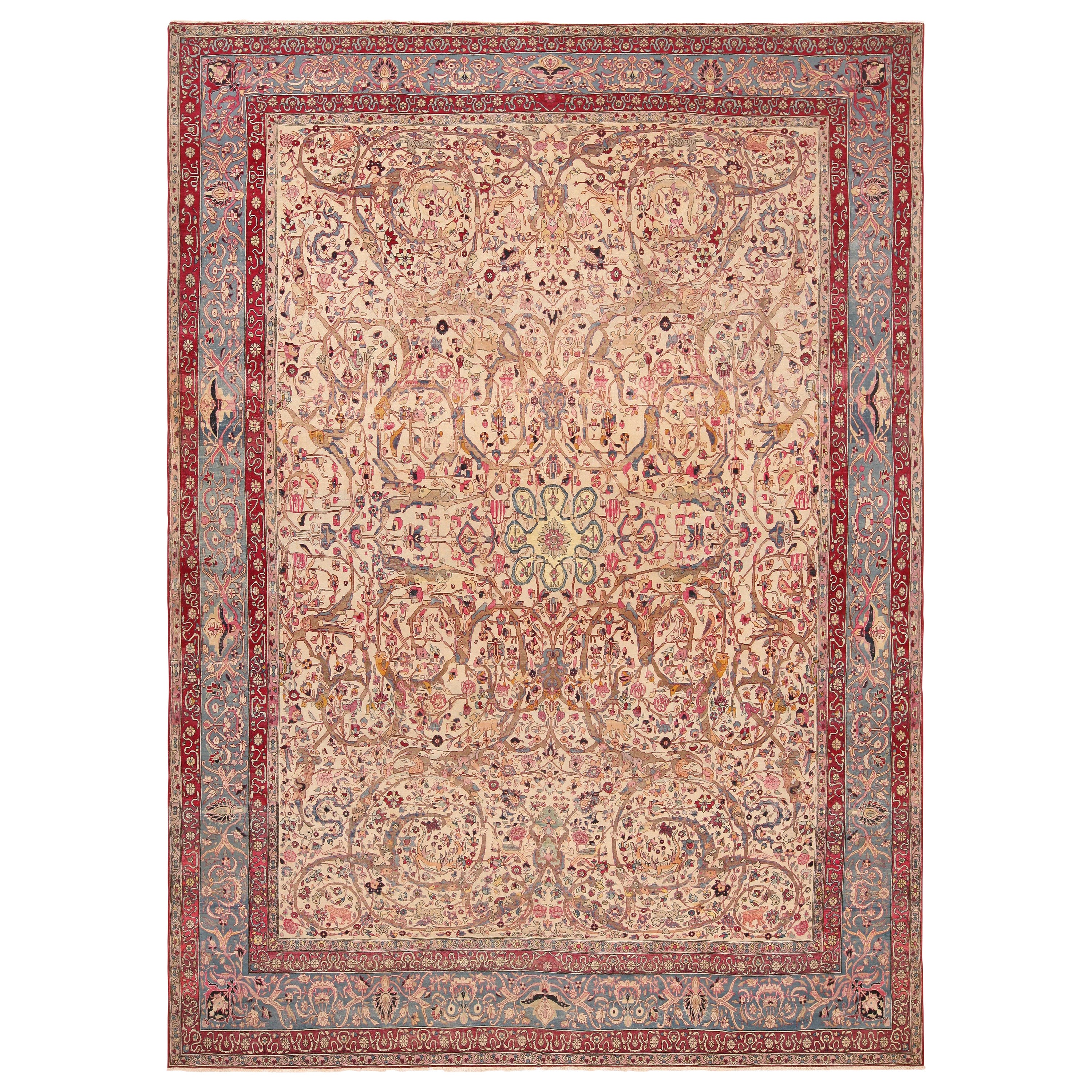 Nazmiyal Collection Antiker Persischer Teheran Teppich. 10 Fuß 1 in x 13 Fuß 8 in