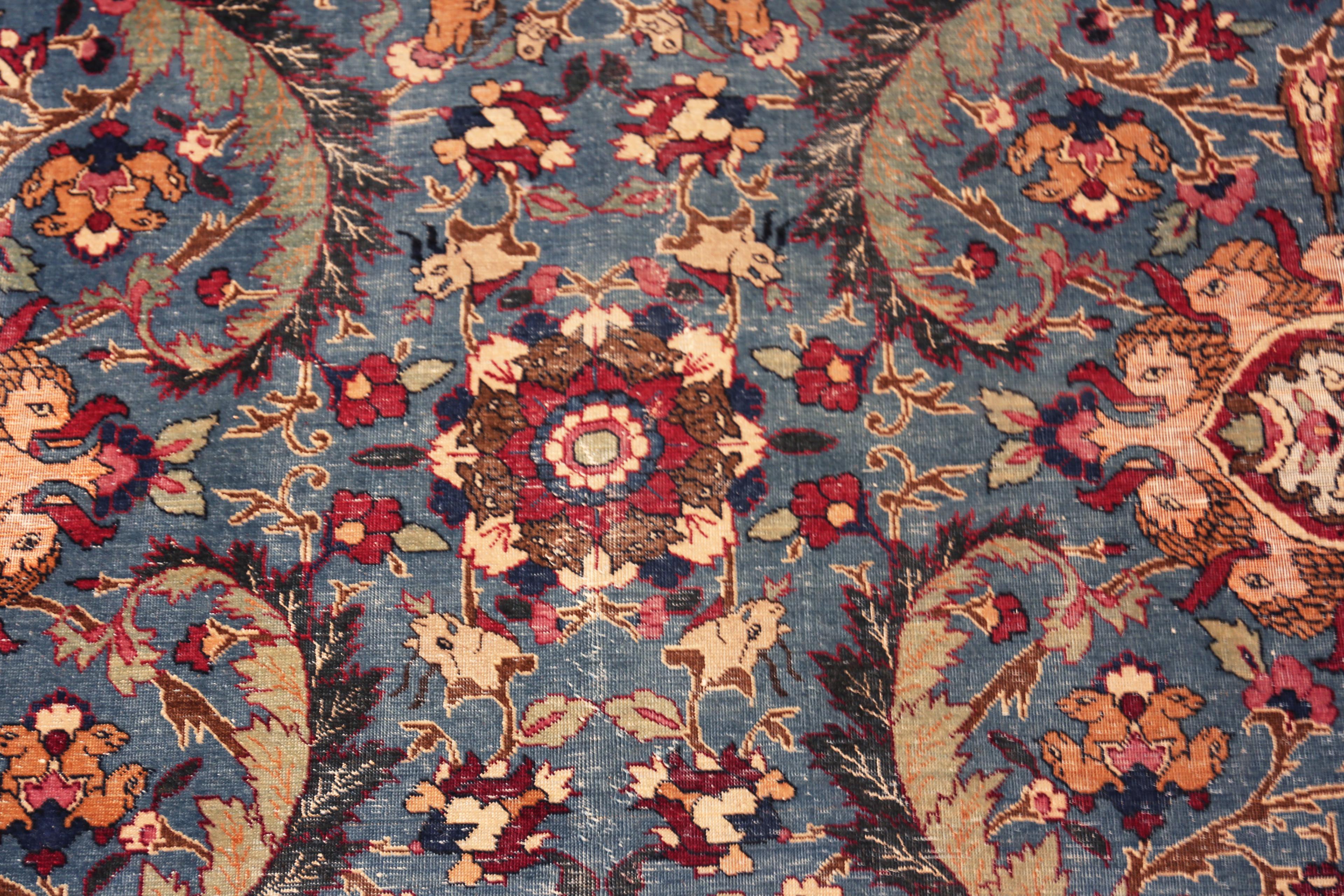 Nazmiyal Collection antiken persischen Teheran Seide Wolle Teppich 8 ft 9 in x 12 ft 6 in im Angebot 1