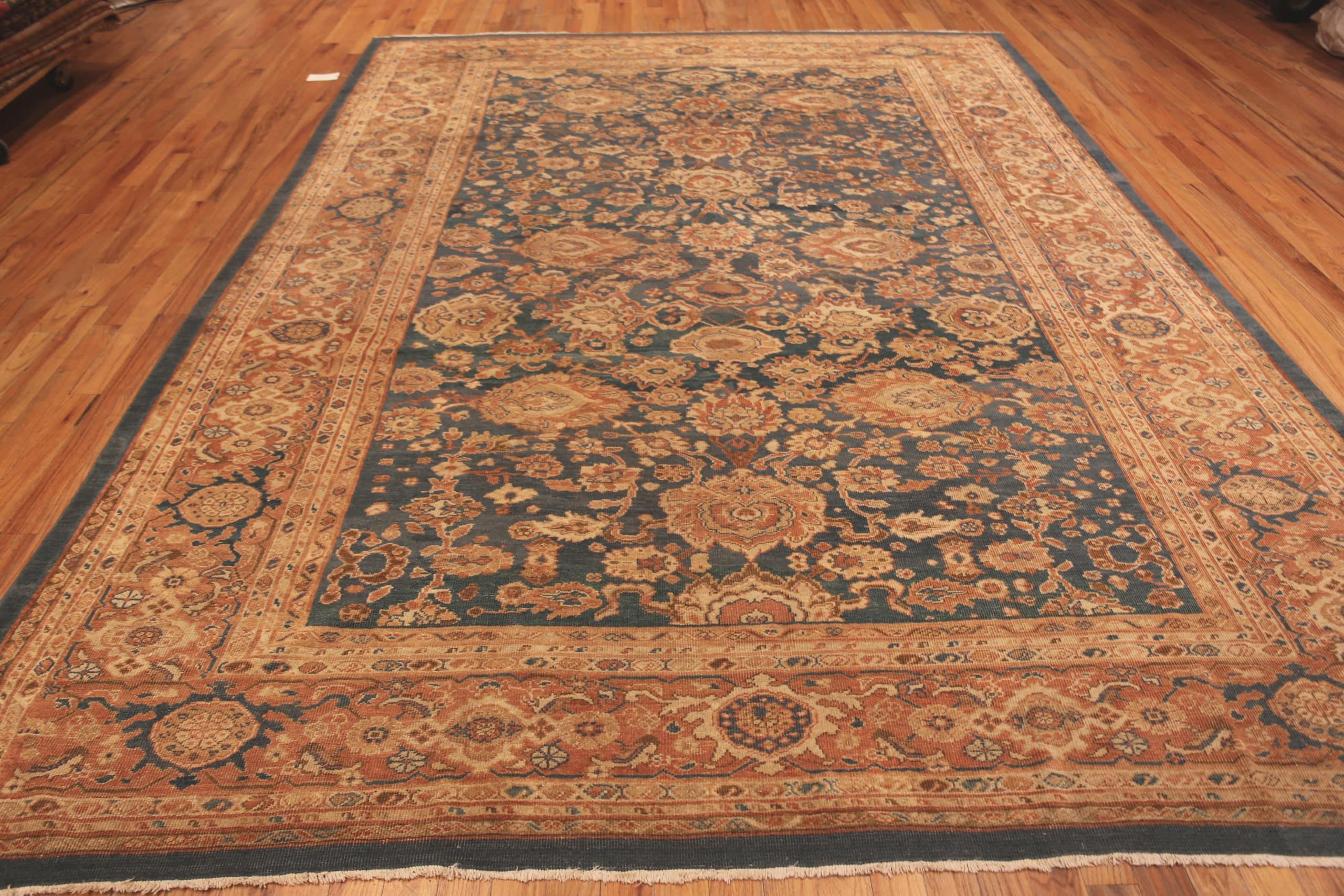 Classic Antique Rustic Persian Sultanabad Room Size Rug, Country of Origin: Persia, Circa Date: 1880. Size: 9 ft 10 in x 13 ft 3 in (3 m x 4.04 m)