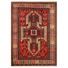 Nazmiyal Collection Antique Sewan Kazak Teppich Geometric 5 ft 2 in x 7 ft 4 in