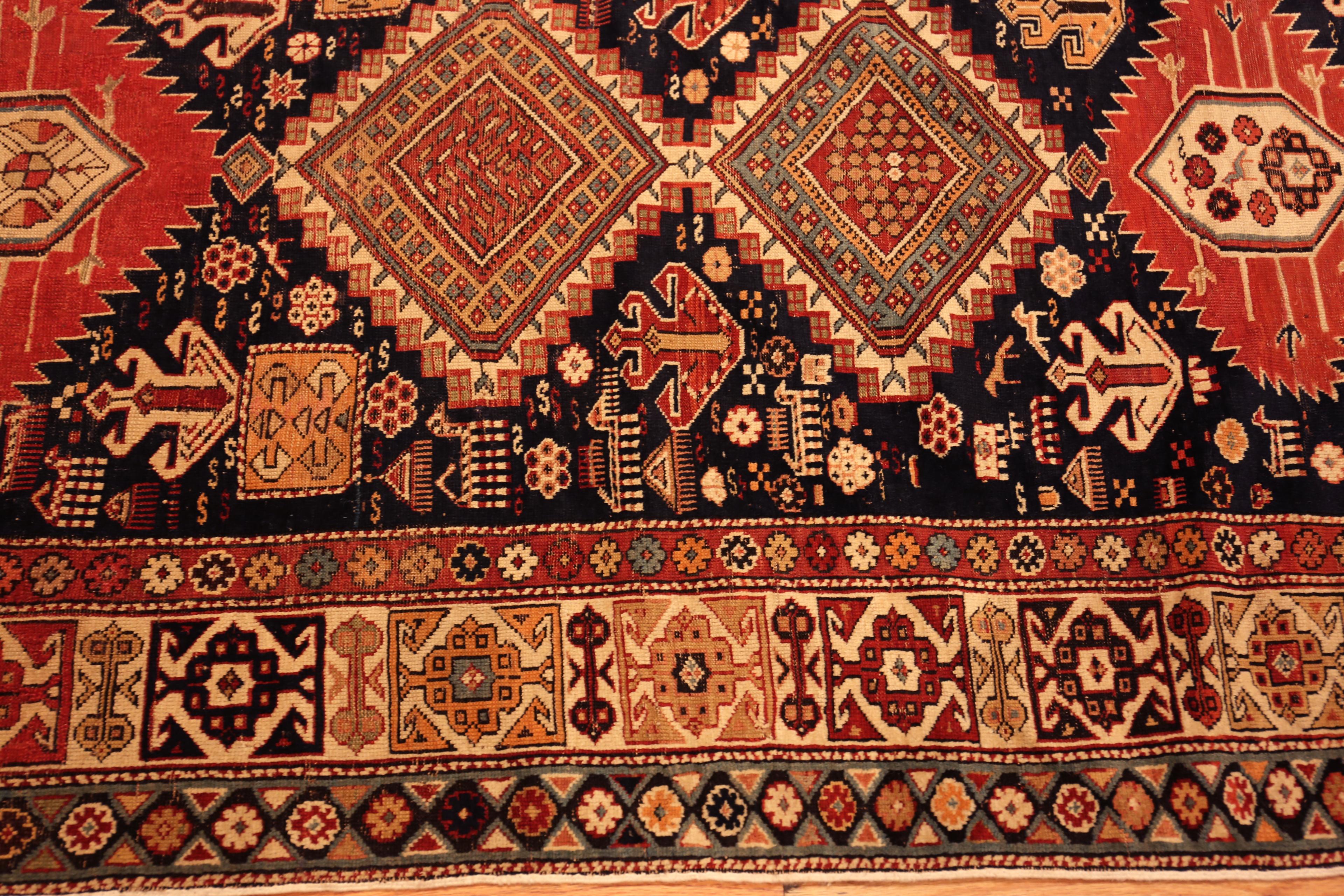Collection Antiques Shirvan Rug with Folk Art 3 ft 9 in x 5 ft 10 in Bon état - En vente à New York, NY