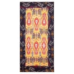 Nazmiyal Collection Antique Silk Ikat Uzbek Suzani 3 ft 8 in x 7 ft 7 in