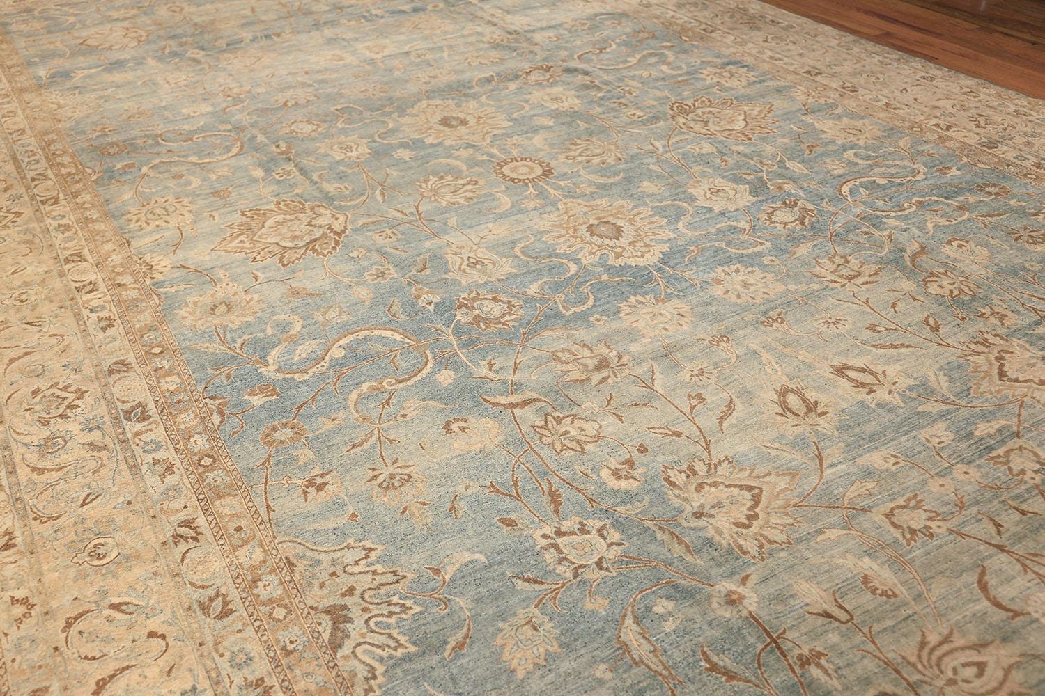 Wool Antique Sky Blue Persian Kerman Carpet. 10 ft 9 in x 20 ft For Sale