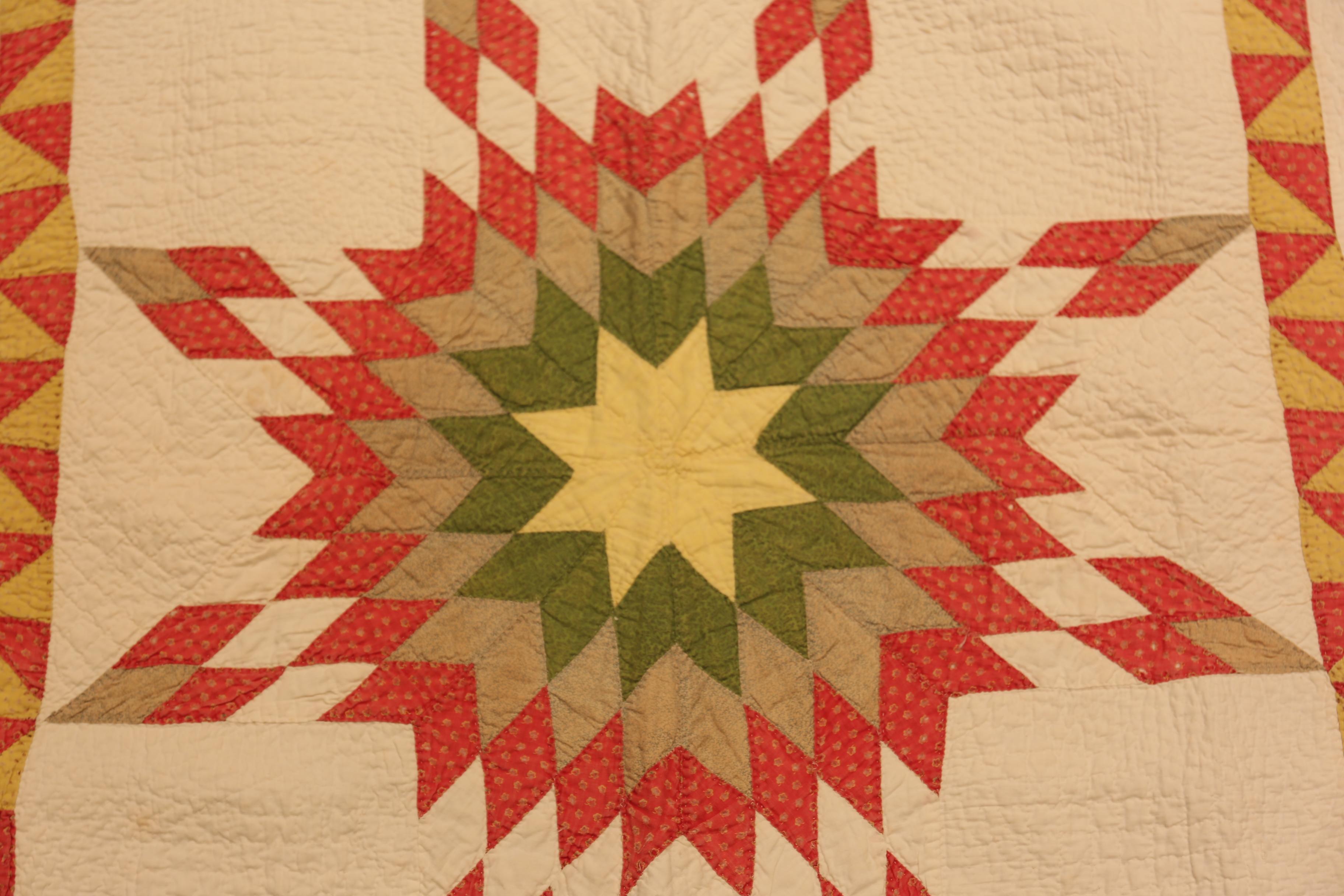 Hand-Knotted Nazmiyal Collection Antique Star of Bethlehem Quilt Textile 3' 5