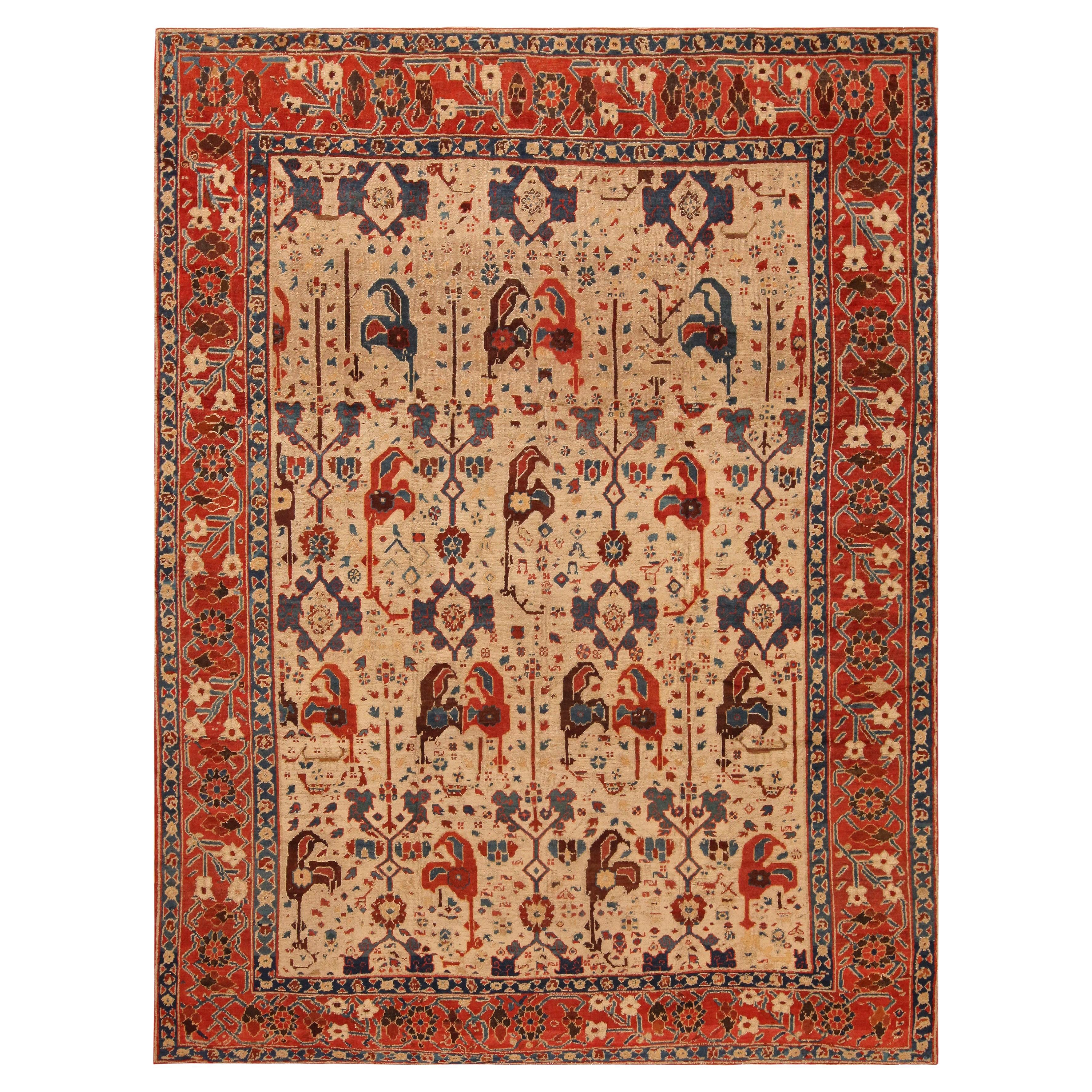 Antiker persischer Stammeskunst-Teppich in Bakshaish-Optik. 8 ft 8 in x 11 ft 3 in im Angebot