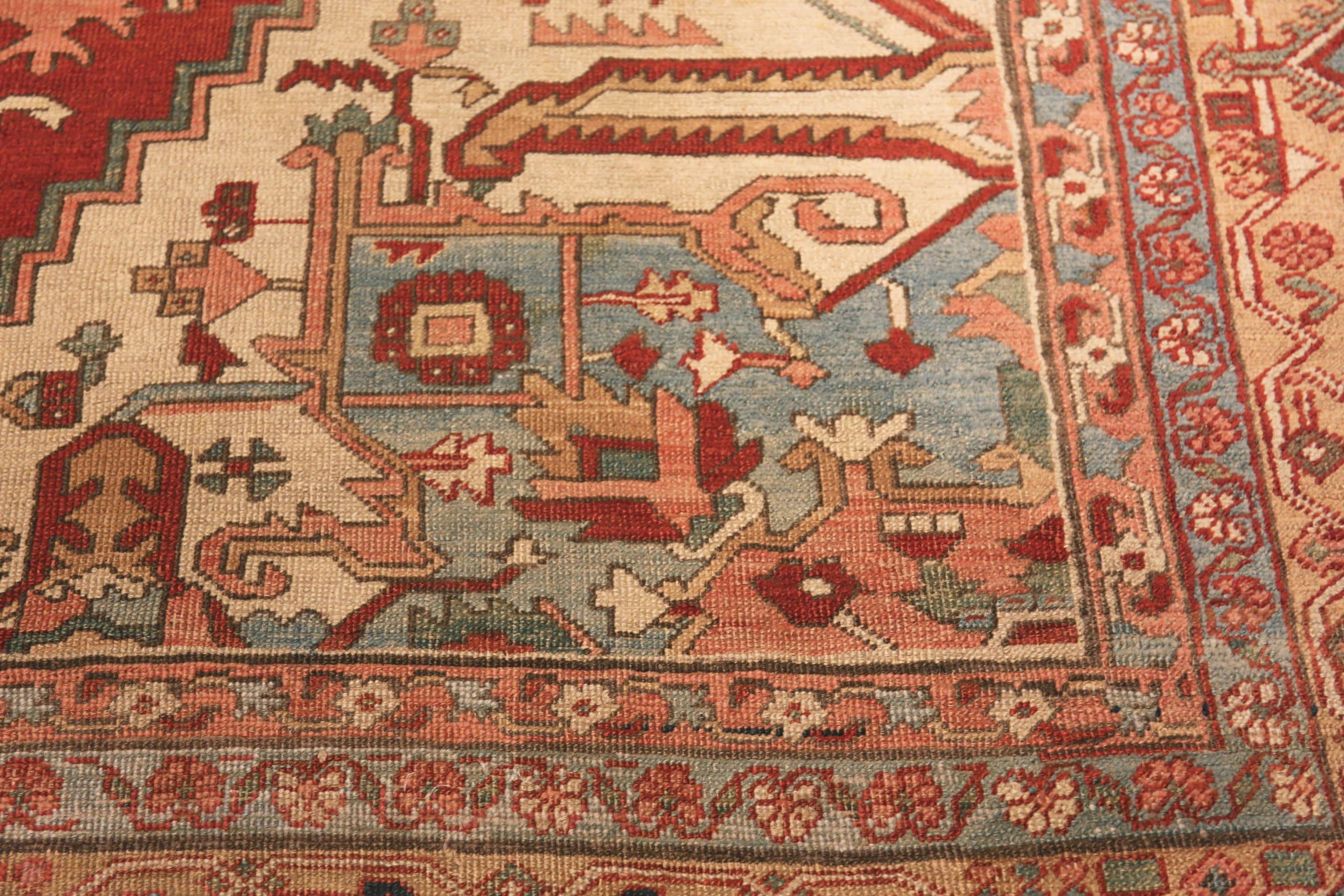 Wool Antique Tribal Persian Heriz Rug. 11 ft 4 in x 17 ft 8 in For Sale