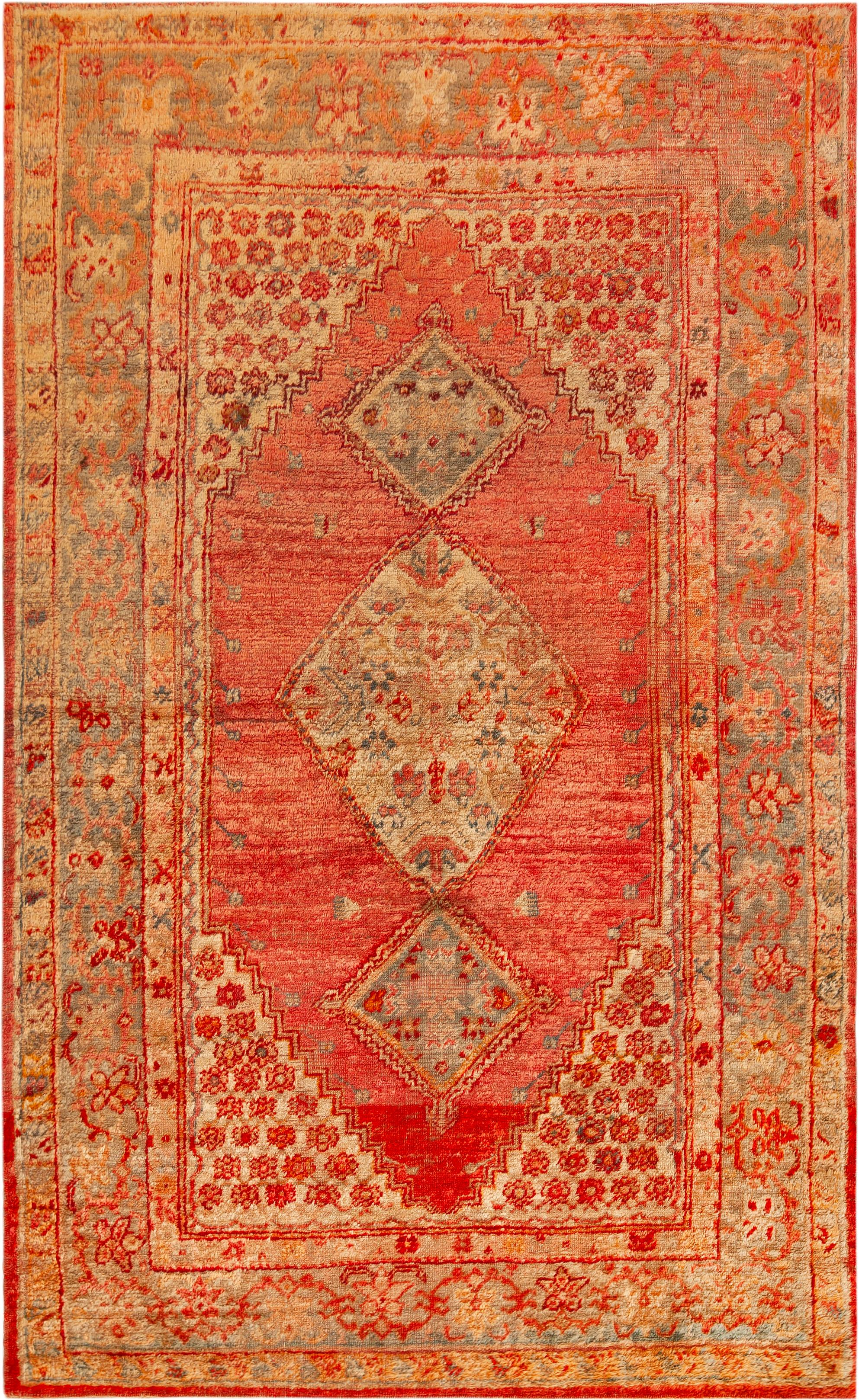 Nazmiyal Collection Alfombra Turca Antigua de Angora Oushak 4'2