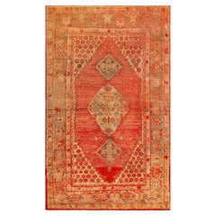 Nazmiyal Collection Antique Turkish Angora Oushak Rug 4'2" x 6'10"