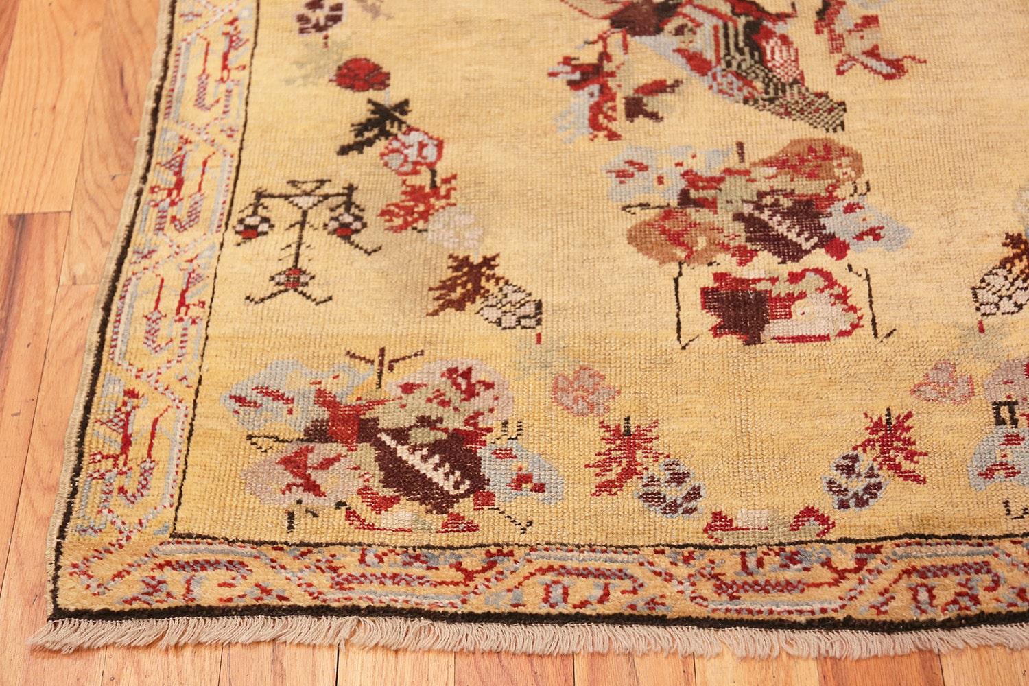 Wool Antique Turkish Ghiordes Carpet. Size: 3 ft 4 in x 5 ft For Sale