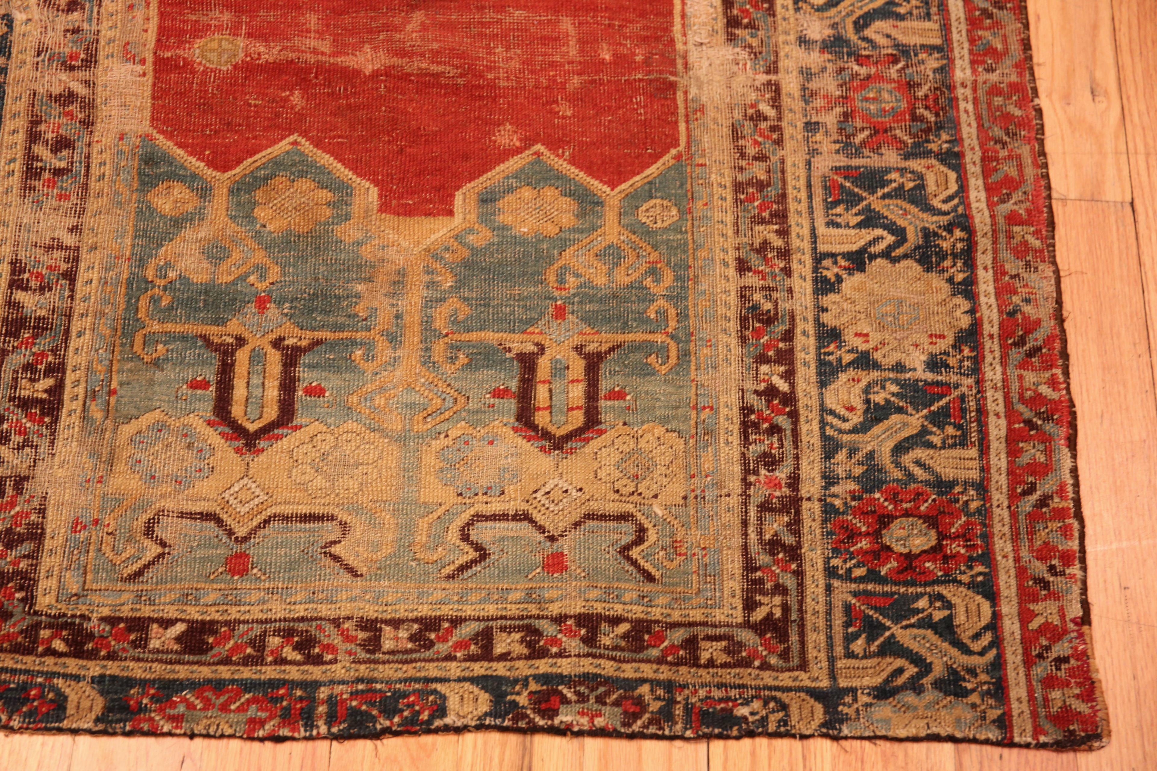 Hand-Knotted Antique Turkish Ladik Prayer Rug. 3 ft 3 in x 5 ft 8 in For Sale