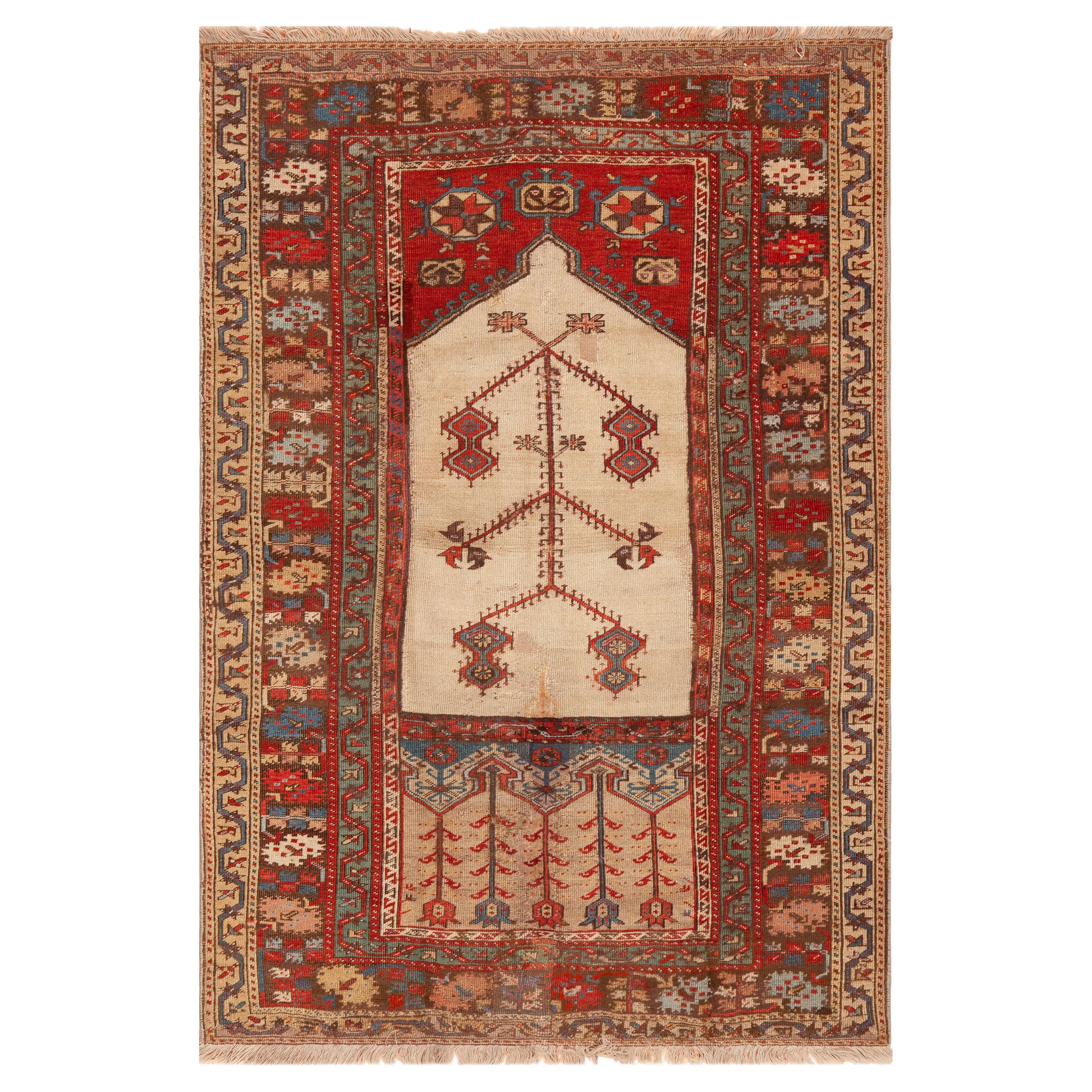 Nazmiyal Collection Antike türkische Ladik Gebetsteppich 3 ft 6 in x 5 ft 2 in
