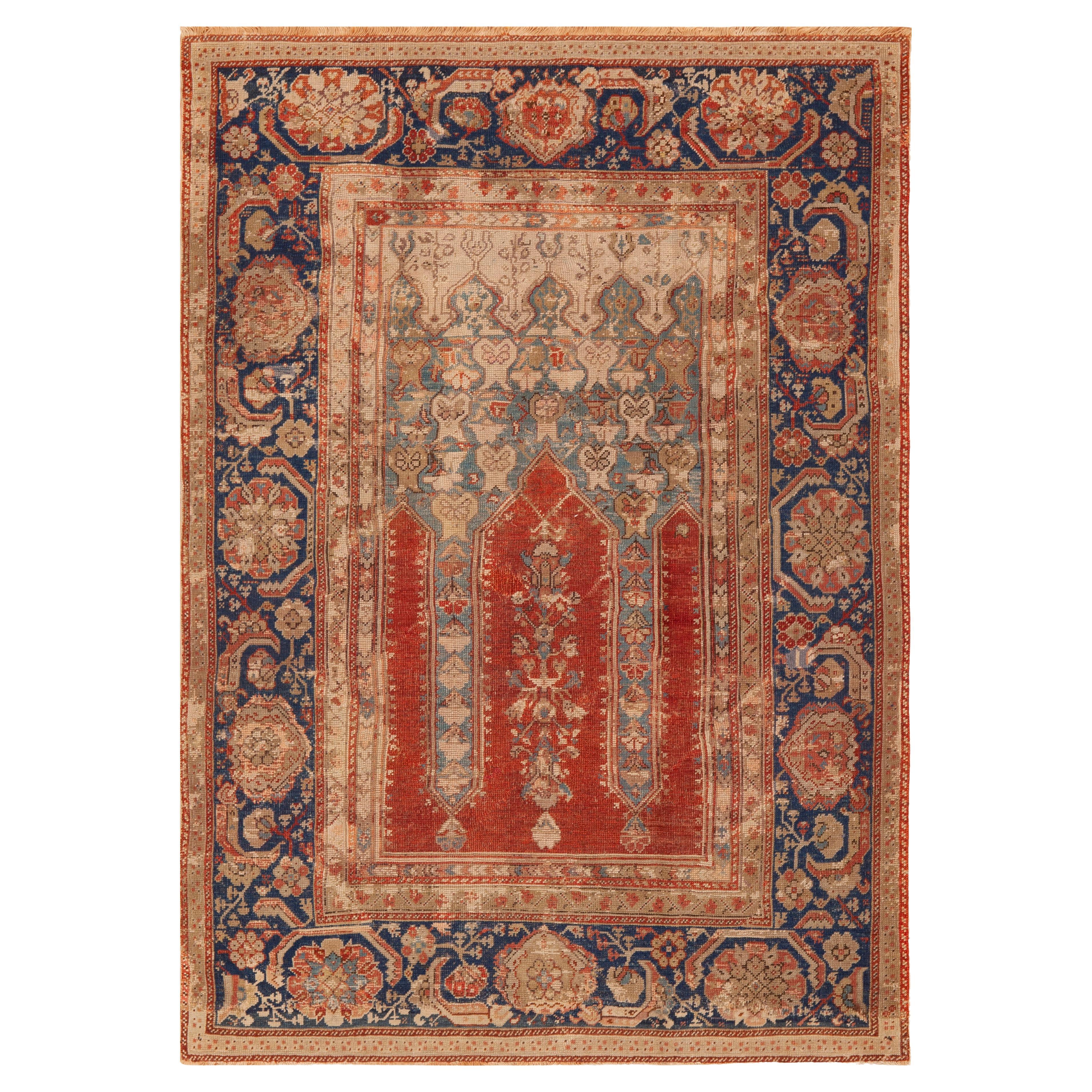 Nazmiyal Collection Antike türkische Ladik Gebetsteppich 4 ft x 5 ft 5 in im Angebot