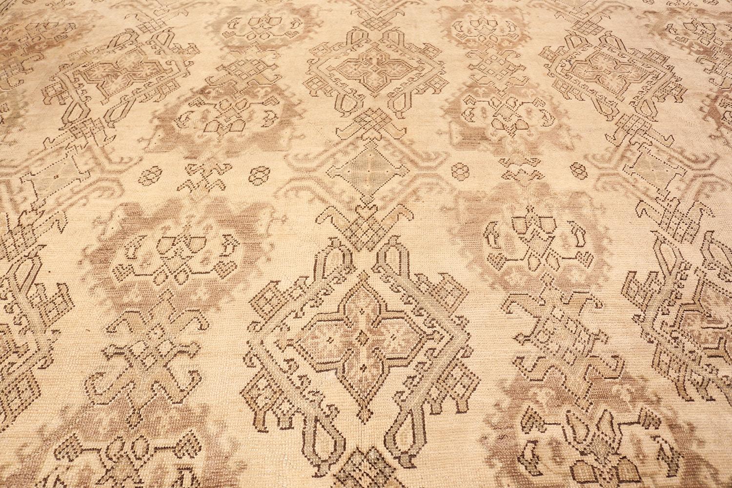 Antique Turkish Oushak Carpet. 17 ft 7 in x 18 ft 7 in For Sale 1